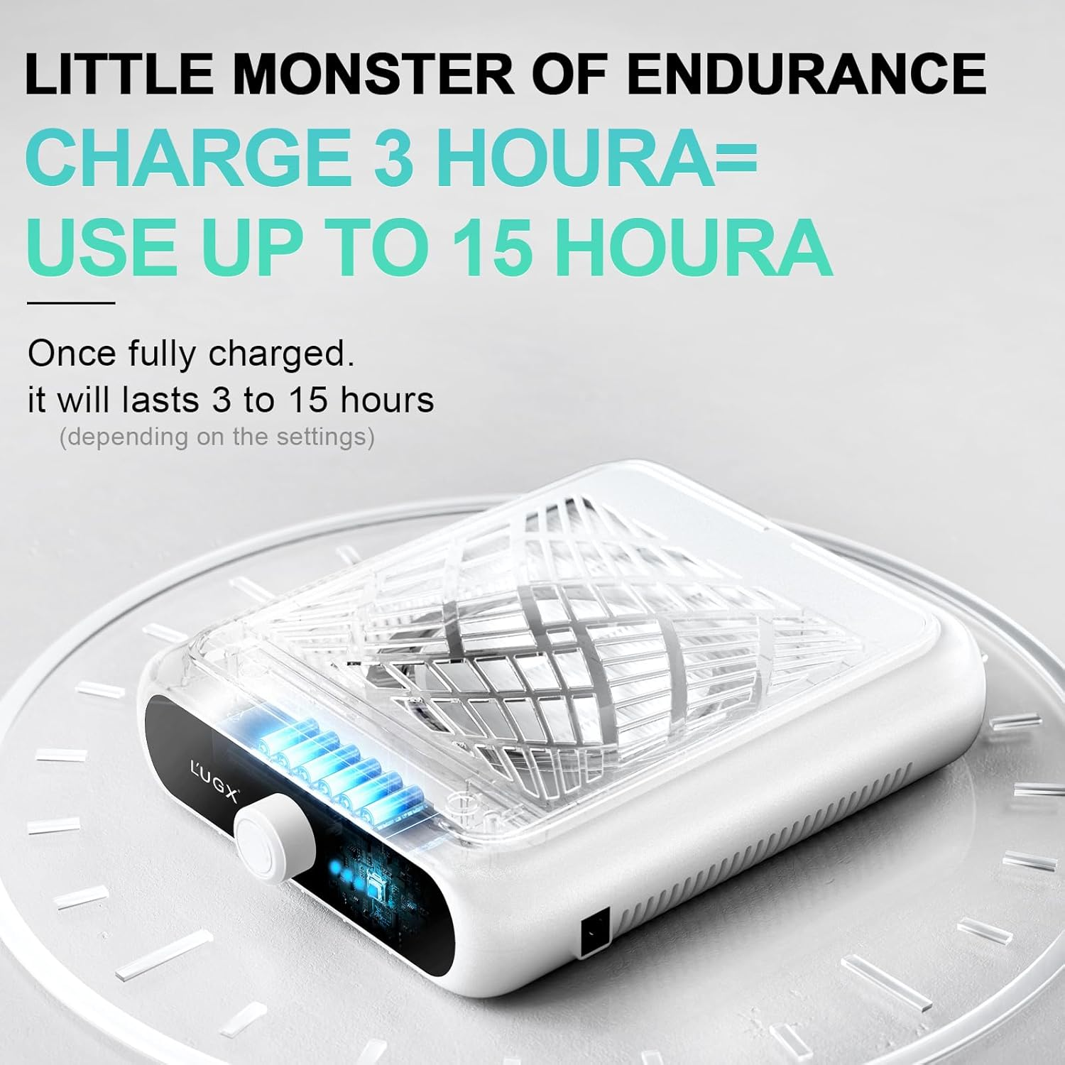 L'UGX Rechargeable Nail Dust Collector with 2 Reusable Filter, Professional Nail Vacuum Dust Collector Nail Tech Fan Extractor Powerful Suction Machine, Perfect for Home Salon Use image number 1