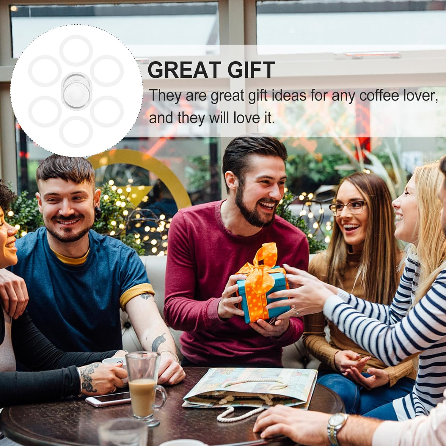 SHINEOFI 8Pcs Silicone Rings and Meshes Coffee Maker Accessories for Mocha Pot Flexible Heat Resistant Coffee Maker Parts for Espresso Machine image number 5