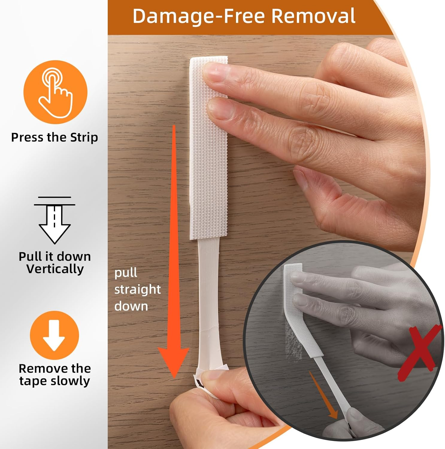 Trilancer Picture Hanging Strips Heavy Duty, 20 Pairs(40 Packs) Damage-Free Adhesive Wall Hanging Strip for Picture Frames,Wall Art,Decoration,No Nails or Tool Needed,Clean Removal for Smooth Surfaces image number 3