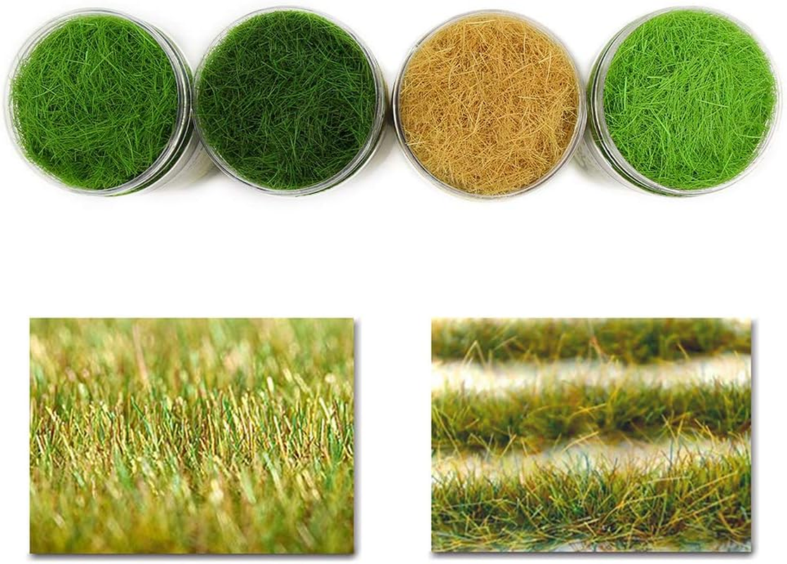 CFA6 4 X 35G Mixed 5Mm Static Grass Terrain Powder Green Grass Fairy Garden Miniatures Landscape Artificial Sand Table Model Railway Layout