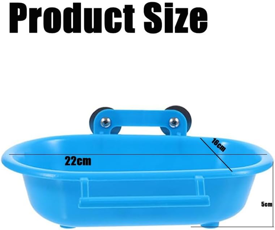 Reusable Bird Bathtub Box Bird Bath,Bird Bath for Cage,Small Tub Bowl for Hang inside Cage Birdbath Shower,Parrot Shower Bird Cage Accessories for Small Birds Parrots Canary Lovebirds (Blue) image number 4
