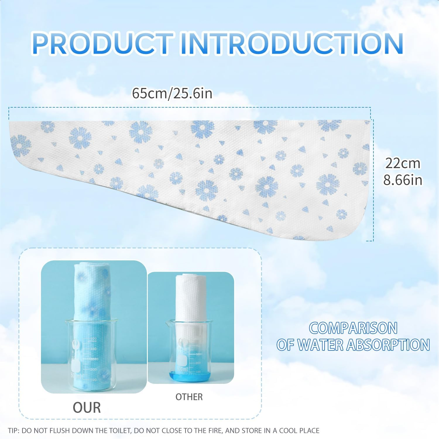 BOROLA 1PCS Disposable Hair Drying Towel Cap Super Absorbent Double Thick Travel Friendly Individually Packed Fast Drying Skin-Friendly Instant Absorption(25 * 65CM/9.8 * 25.5IN) image number 5