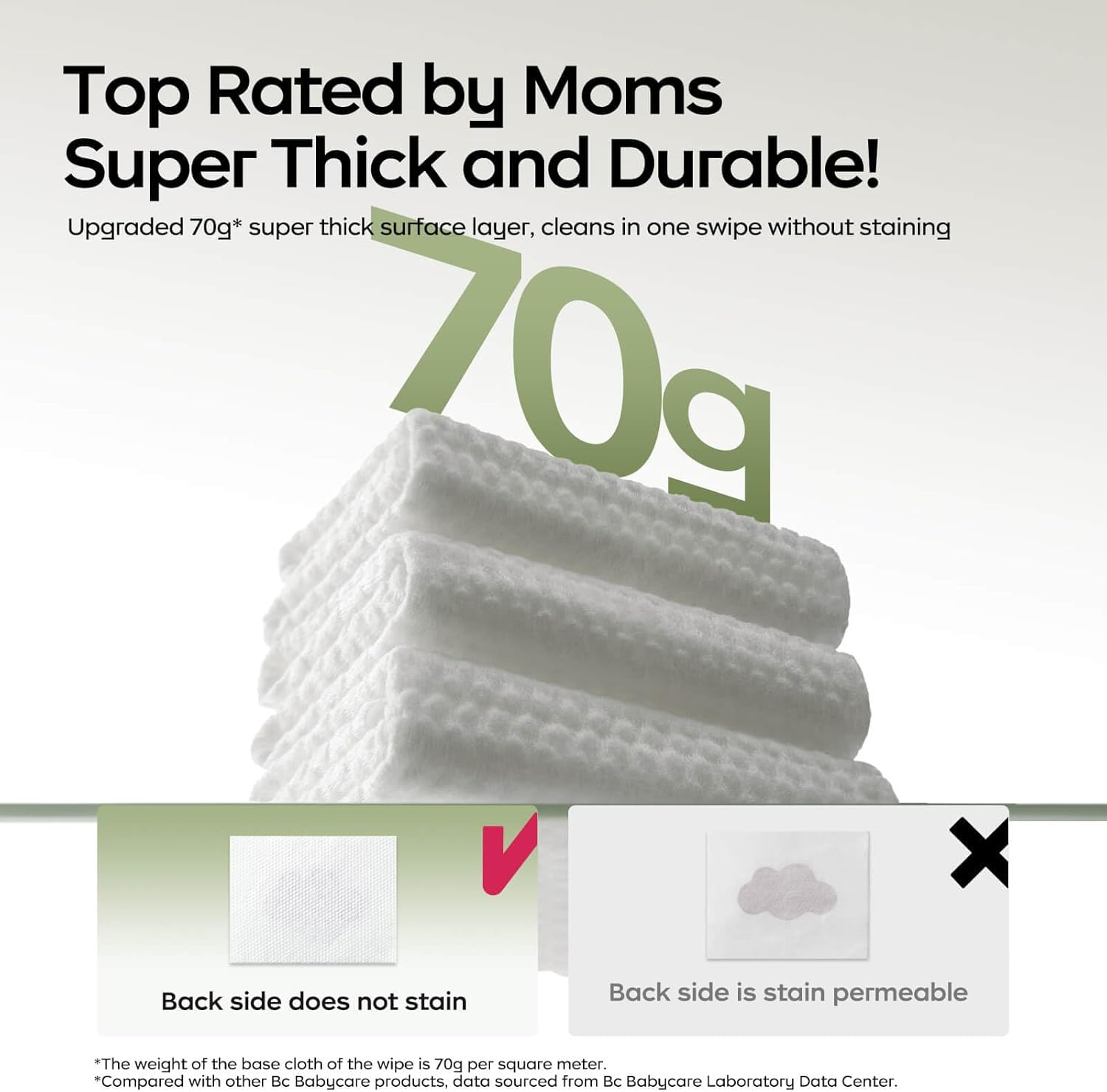 Bc Babycare Dry Wipes Thickened Soft Tissue, Chemical Free, Wet or Dry Use (960 Counts - 80Pcs of 12Pk) image number 5