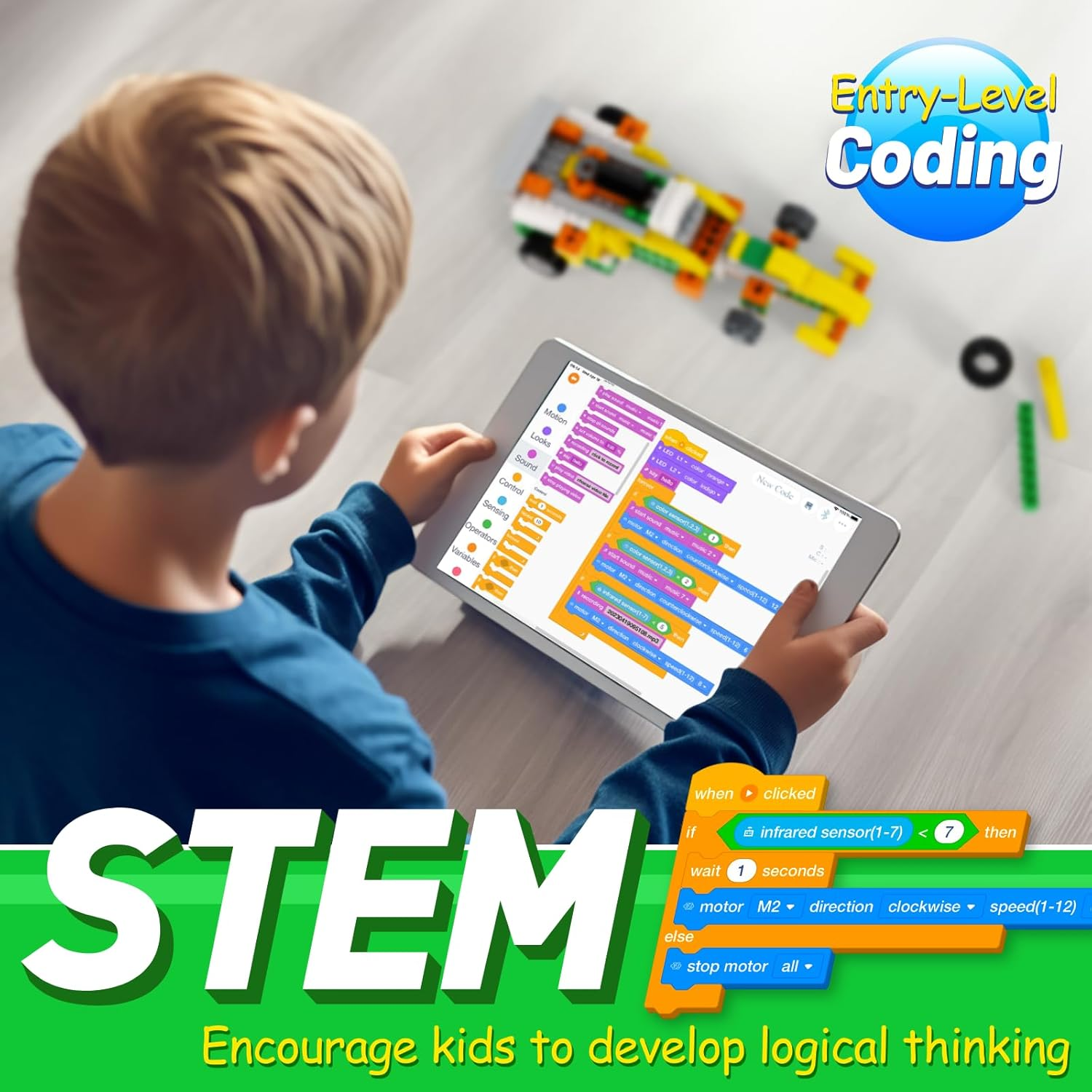 20-In-1 Robot Kit, STEM Programming Educational Building Block Robot Toy for Kids, Coding Learning, APP RC Robot/Car. image number 1