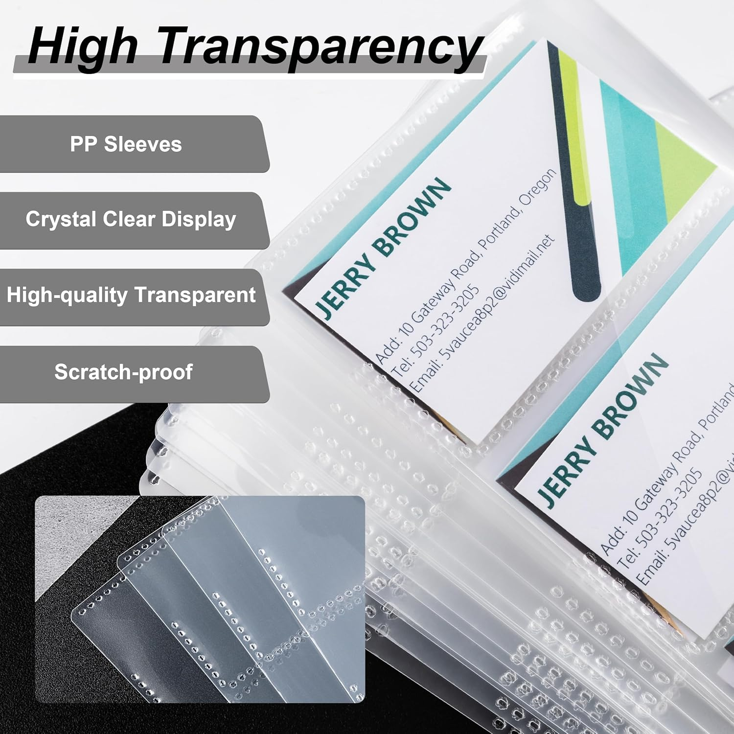 Mylifeunit Business Card Holder, Business Card Holder, 600 Business Card Capacity, Credit Card Book, File Storage (Gray) - Grey image number 3