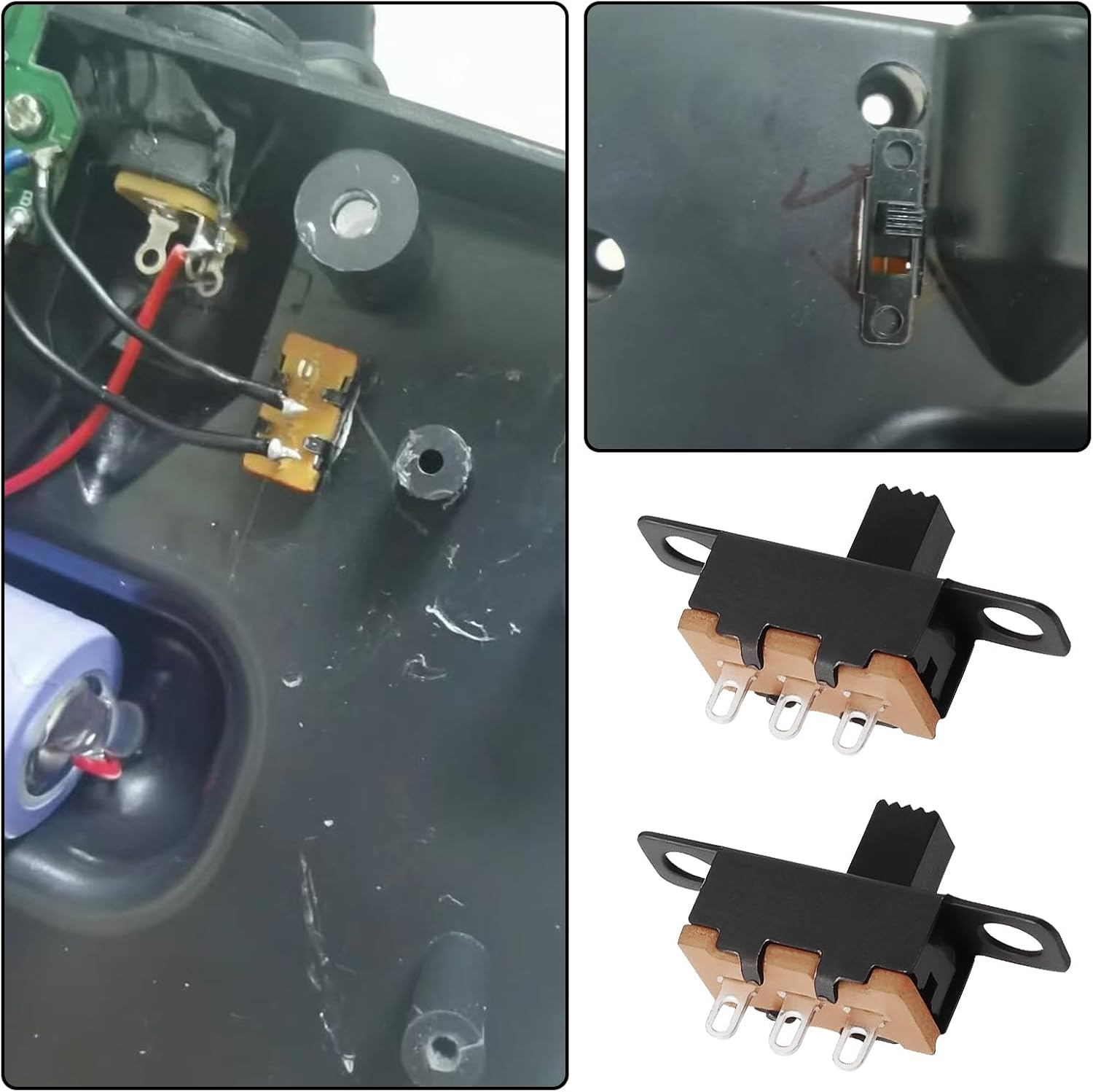 Emsea 80 Pcs SS12D10 SS12F15 High Knob Vertical Slide Switches SPDT 3 Pin 2-Position Panel Mount Micro Latching Toggle Switch for Audio Equipment image number 2