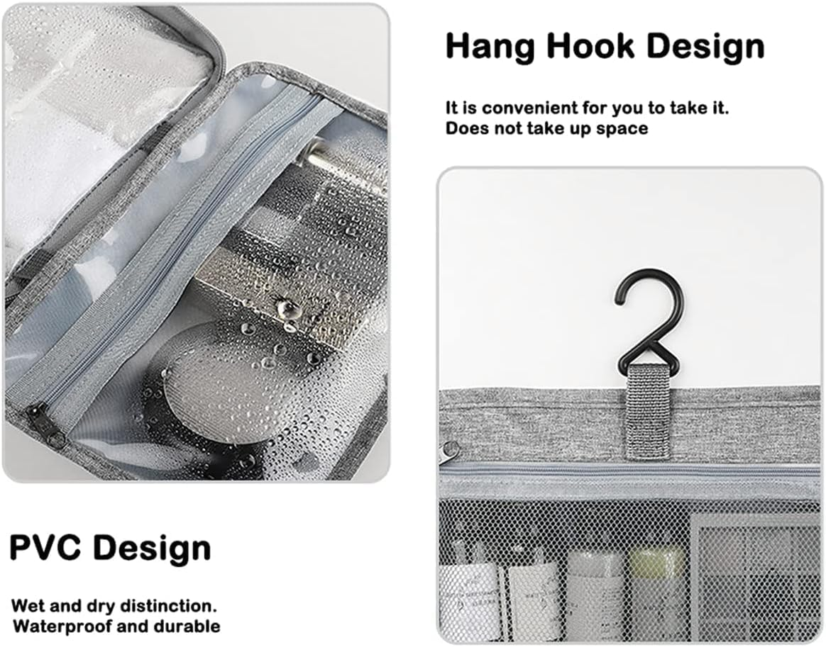 Wabmipe Hanging Makeup Bag, Waterproof Travel Toiletry Bag, Large Capacity, Multi-Function image number 5