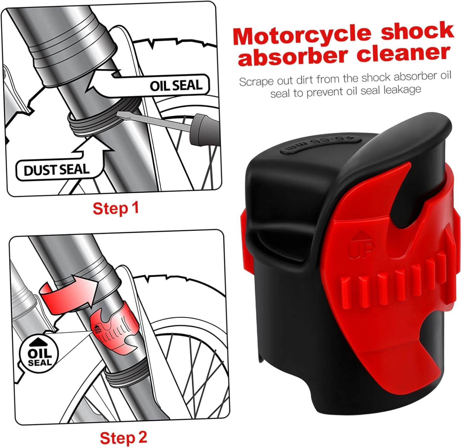 ULTECHNOVO 1Pc Fork Cleaner All Purpose Cleaner Motorcycle Absorber Cleaner Motorbike Supplies Absorption Cleaning Fork Front Seal Oil Cleaner Motorbike Tool Absorption Cleaning Tool Red