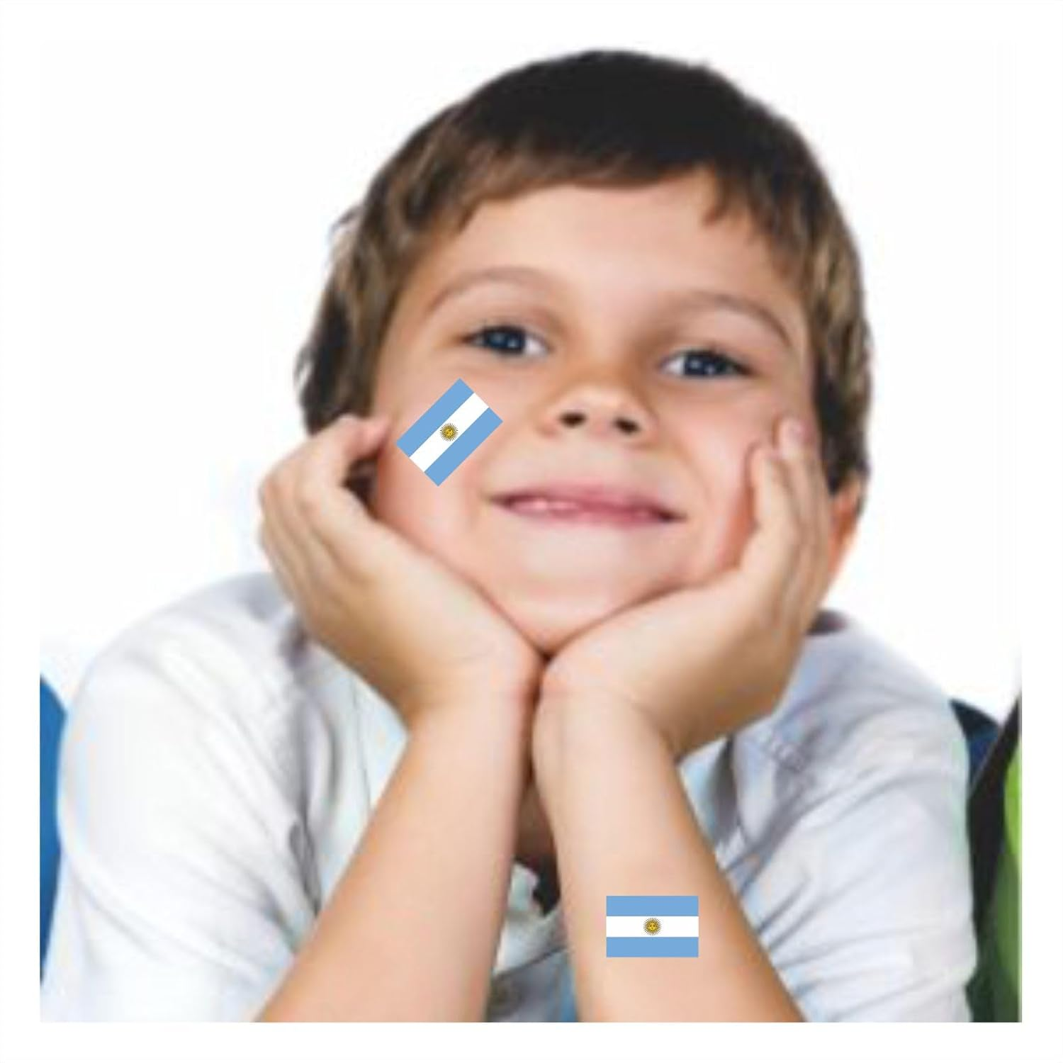 Womaha 30 Temporary Argentina Flag Tattoos Fans Face Tattoo Stickers for Adults Kids Group Activity Props image number 6