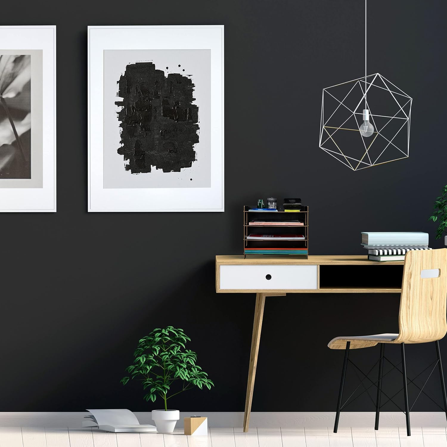 Relaxdays Filing Cabinet, 3 Compartments, Letter Tray, Office Document Organiser, A4 Format, 27 X 32.5 X 25 Cm, White, 100% Fibreboard - Natural image number 7