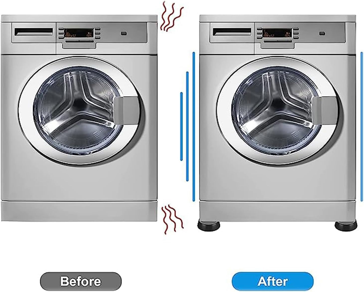 Yqkangzhu 4Pcs Washing Machine Feet Pads, anti Vibration Rubber Mats, Shock Noise Cancelling Foot Pads, Anti-Slip Stabilizer Pads, Anti-Walk Support for Dryer, Dishwasher, Refrigerator, Furniture image number 3