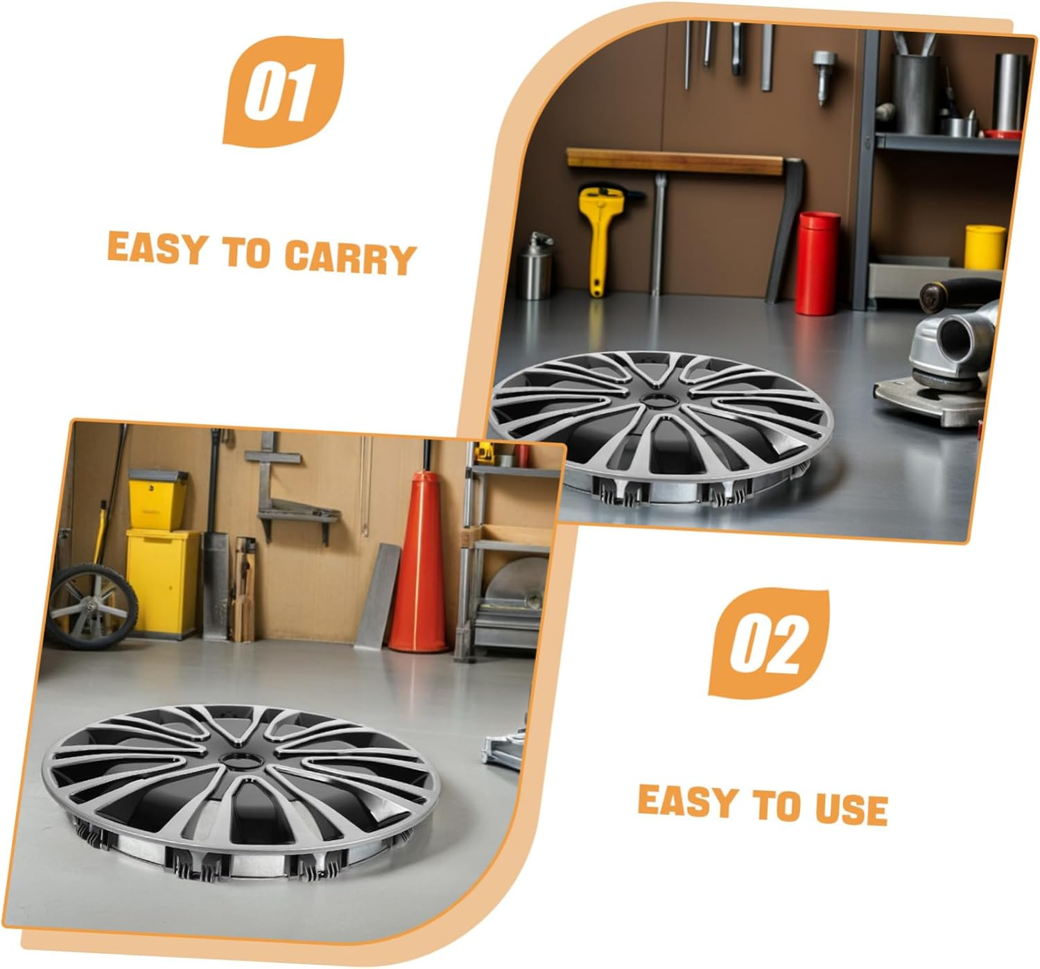 EXAOMBLE Automotive Wheel Hub Cover with Robust Pp Material for Car Wheel Protection and Easy Fit Installation image number 4