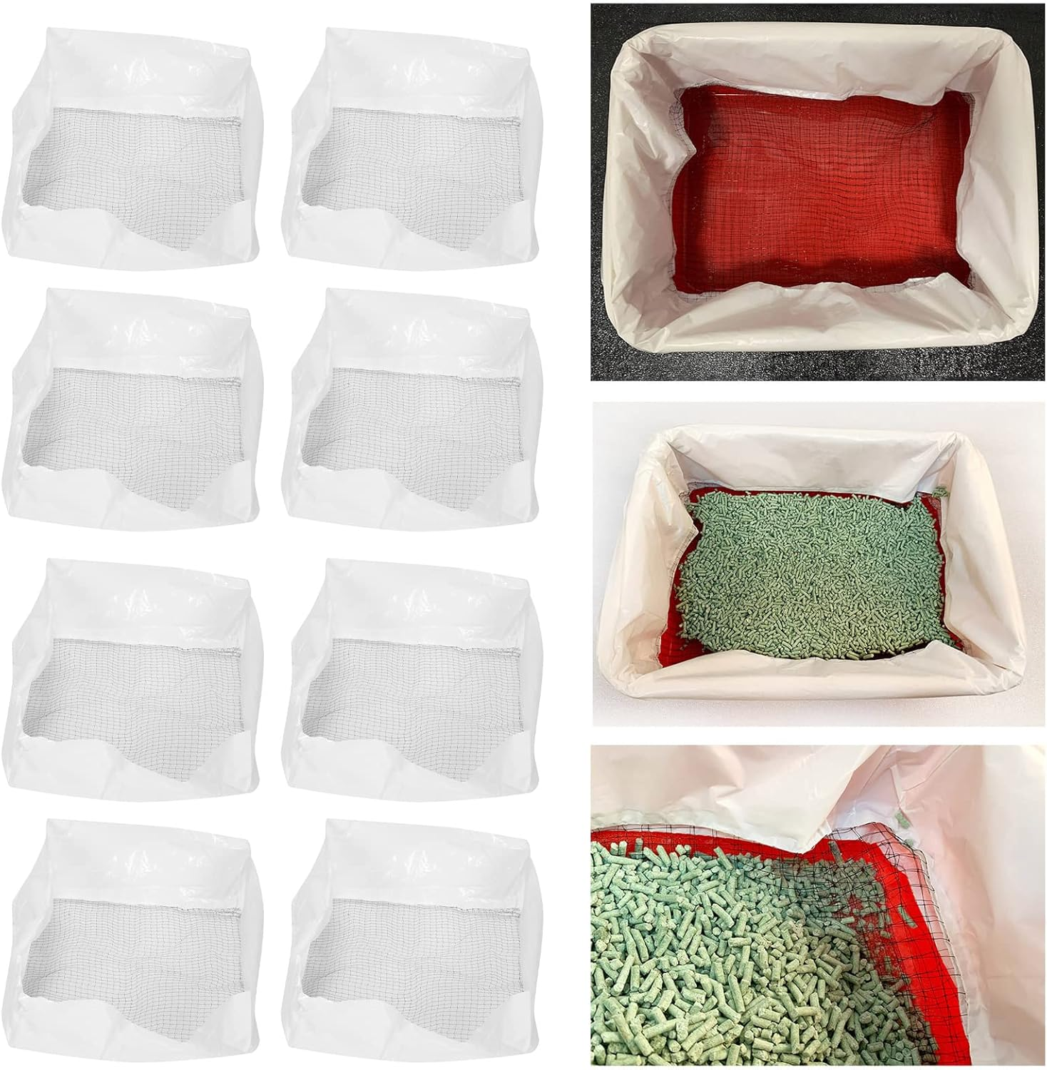 Cat Litter Filter Bag, Reusable Thicken Easy to Clean Cat Litter Liner Bag, Sifting Cat Litter Box Liners Bags Heavy Duty Tear Resistant Cat Litter Liner Cat Litter Waste Bags for Pet Cat image number 5