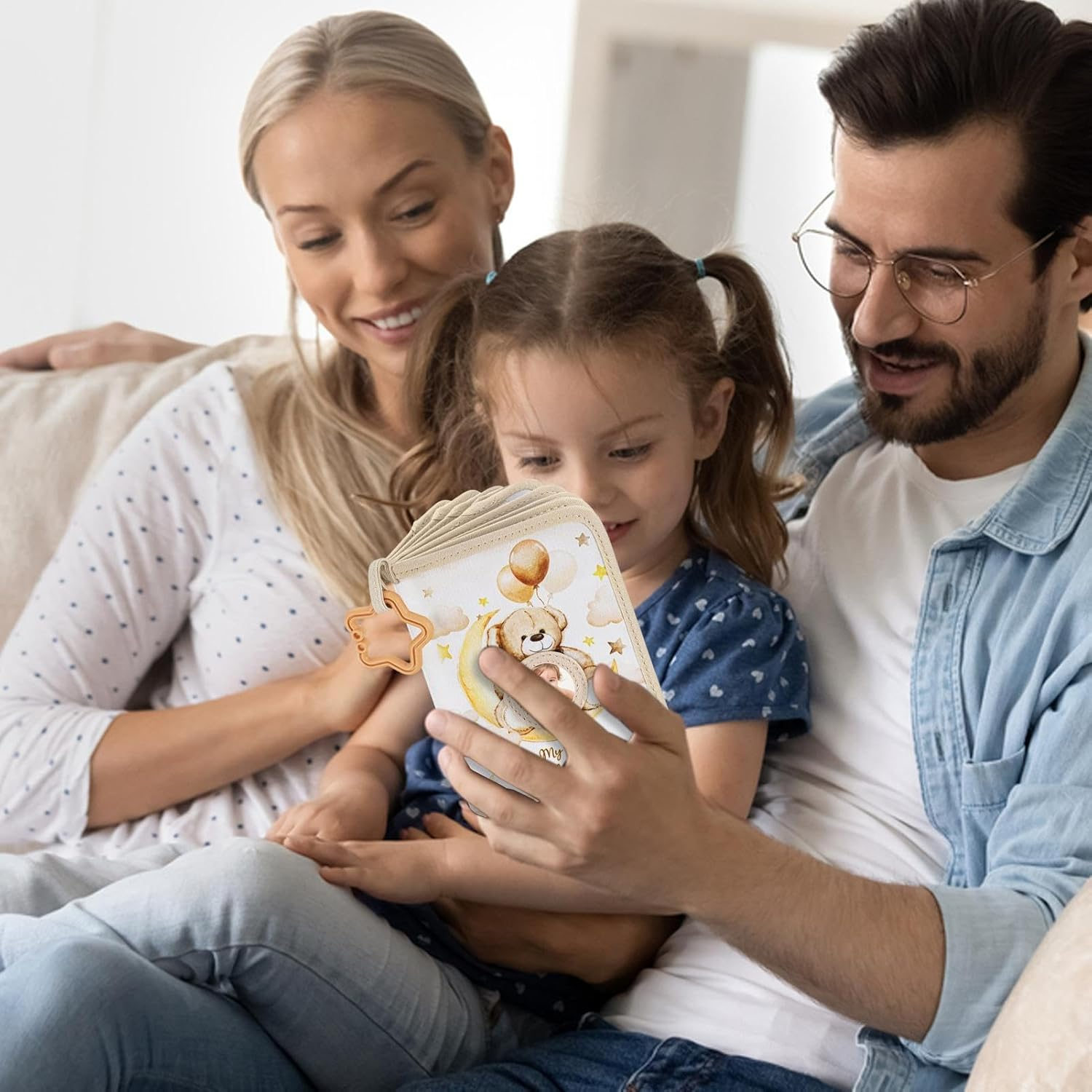 Soft Fabric Toddler Family Album - 17 Photo Holder Baby Keepsake | Educational Picture Book for Babies, Pram Crib Bedroom Travel Accessory, Home Decor for Kids, Boys, Girls, Parents image number 5