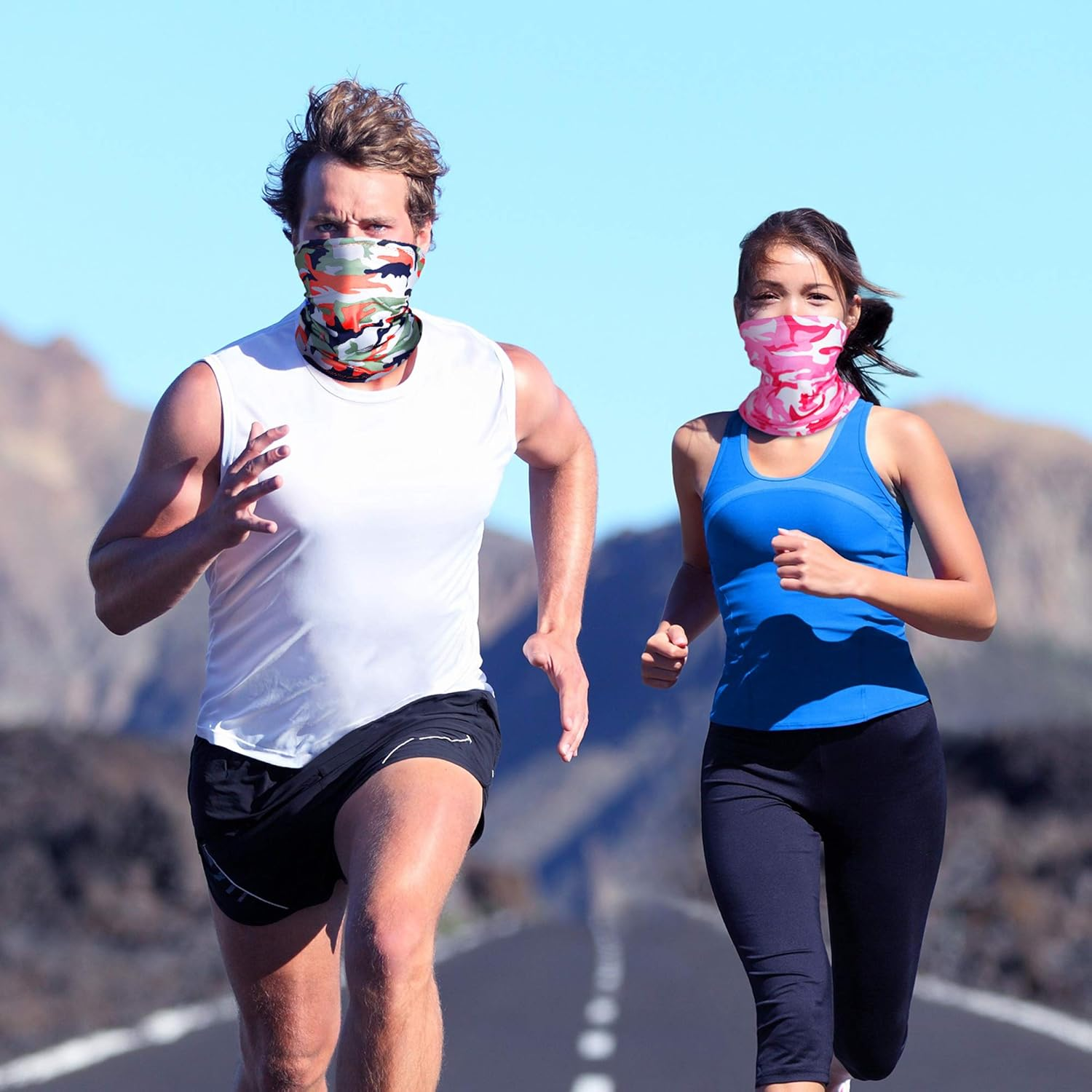 6 Pieces Summer Face Cover Scarf UV Protection Neck Gaiter Sunscreen Breathable Bandana - Classic Color image number 3