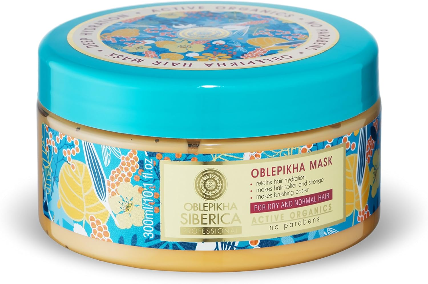 Natura Siberica Sea Buckthorn Hair Mask for Dry and Normal Hair, 300 Ml