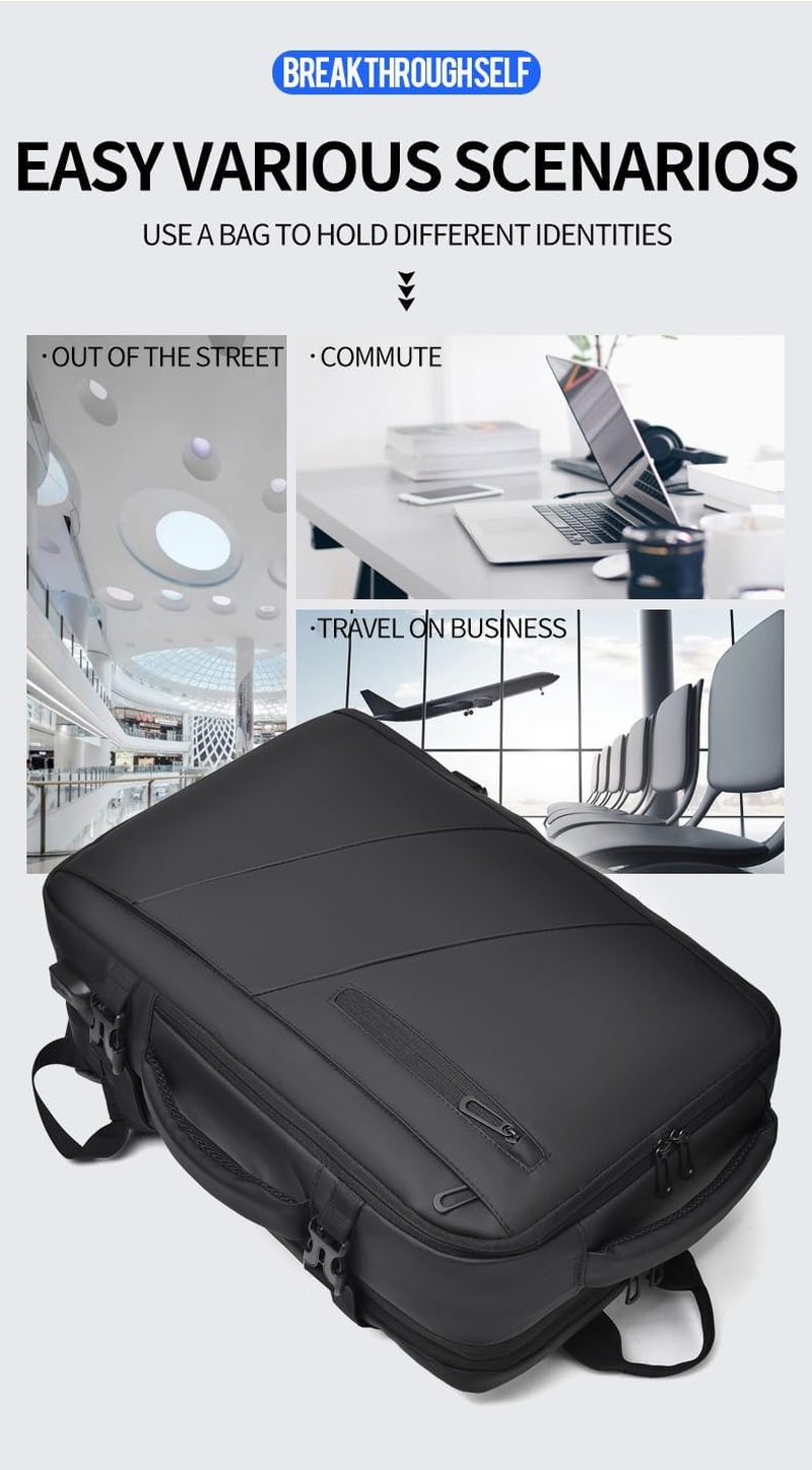 Travel Laptop Backpack 16 Inch with USB Charging Port - Waterproof Travel Backpack for Men & Women, Insulated Lunch Bag with Large Capacity, Tsa-Friendly Airline Approved Computer Backpack - Brown image number 5