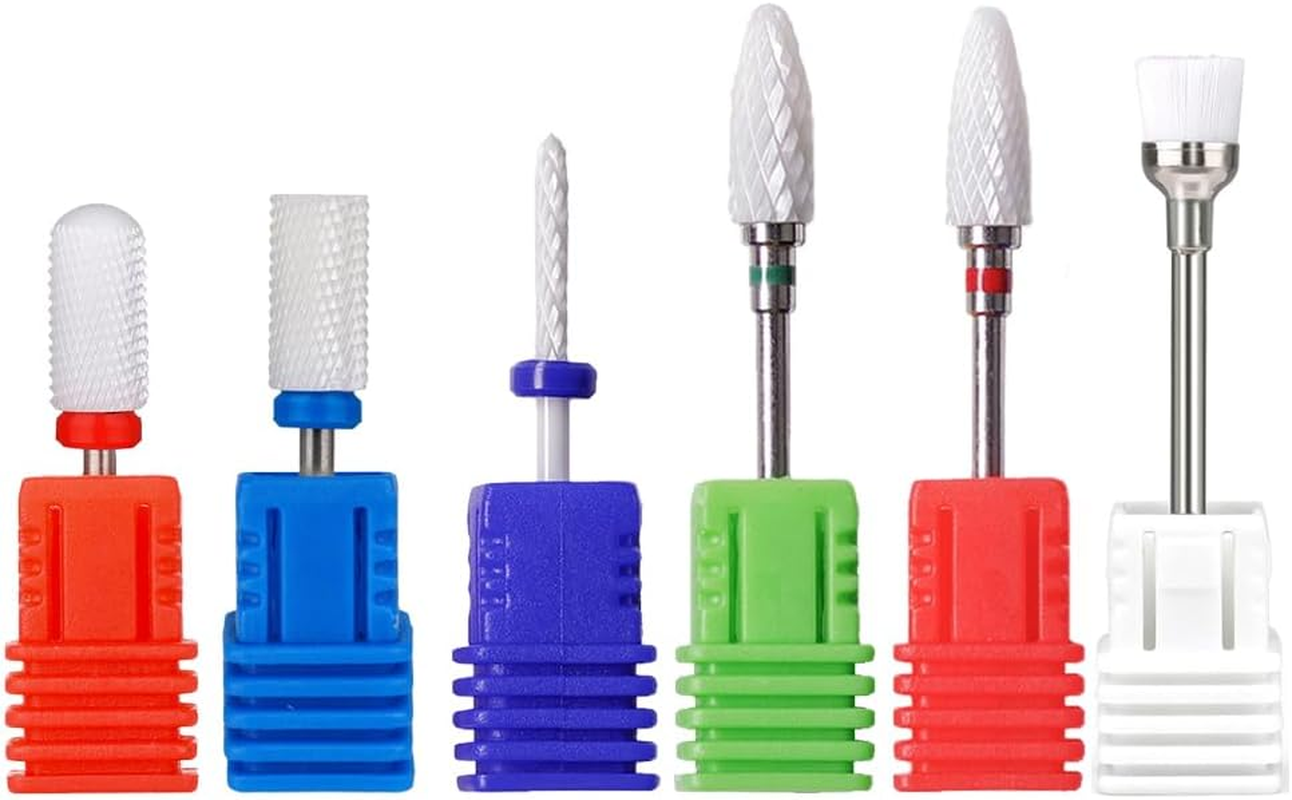 6Pcs 5-In-1 Professional Nail Drill Bits Set,3/32" Nail Tech Ceramic Bits for Fast Cuticle Removal, Gel Polishing &ndash; Perfect for Manicurists & Nail Salons image number 4