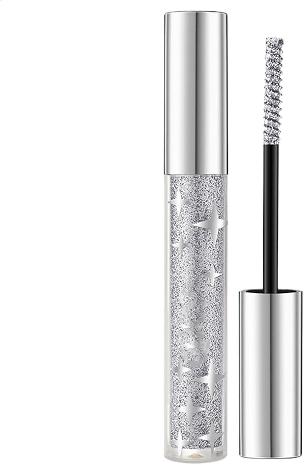 Glitter Mascara Eyeshadow - Lengthening Volumizing Colorful Mascara | Thick Shiny Eyelash Curling Extension Makeup | Sparkling Diamonds Silver Mascara | Waterproof Colorful Lashes for Eyelashes,