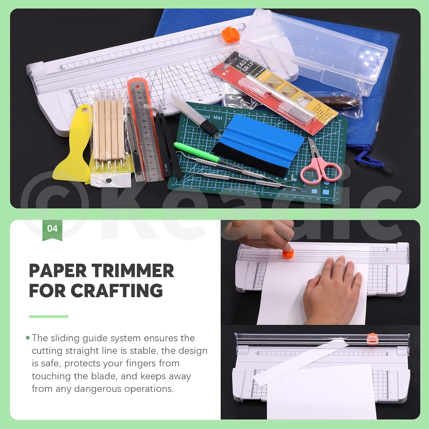 Keadic 31Pcs Professional Model Tools Compatible with Gundam Vinyl Weeding Tool Includes Paper Trimmer Cutting Board Utility Knife with Blades Hobby Building Tools Craft Set for Modeling Scrapbooking image number 2