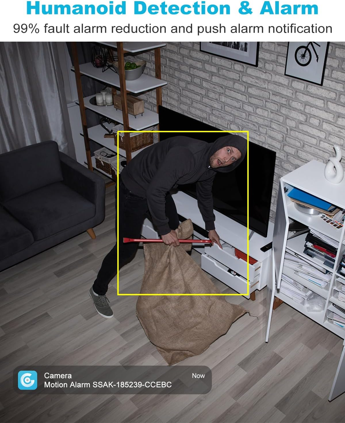 GENBOLT Wifi Security Camera Indoor, 360&deg;Dual Lens Home Surveillance IP Camera CCTV with Humanoid Detection, Auto Cruise Nanny Pet Dog Cam, 2.4&5Ghz Dual Wifi Baby Monitor with Audio Alarm image number 3