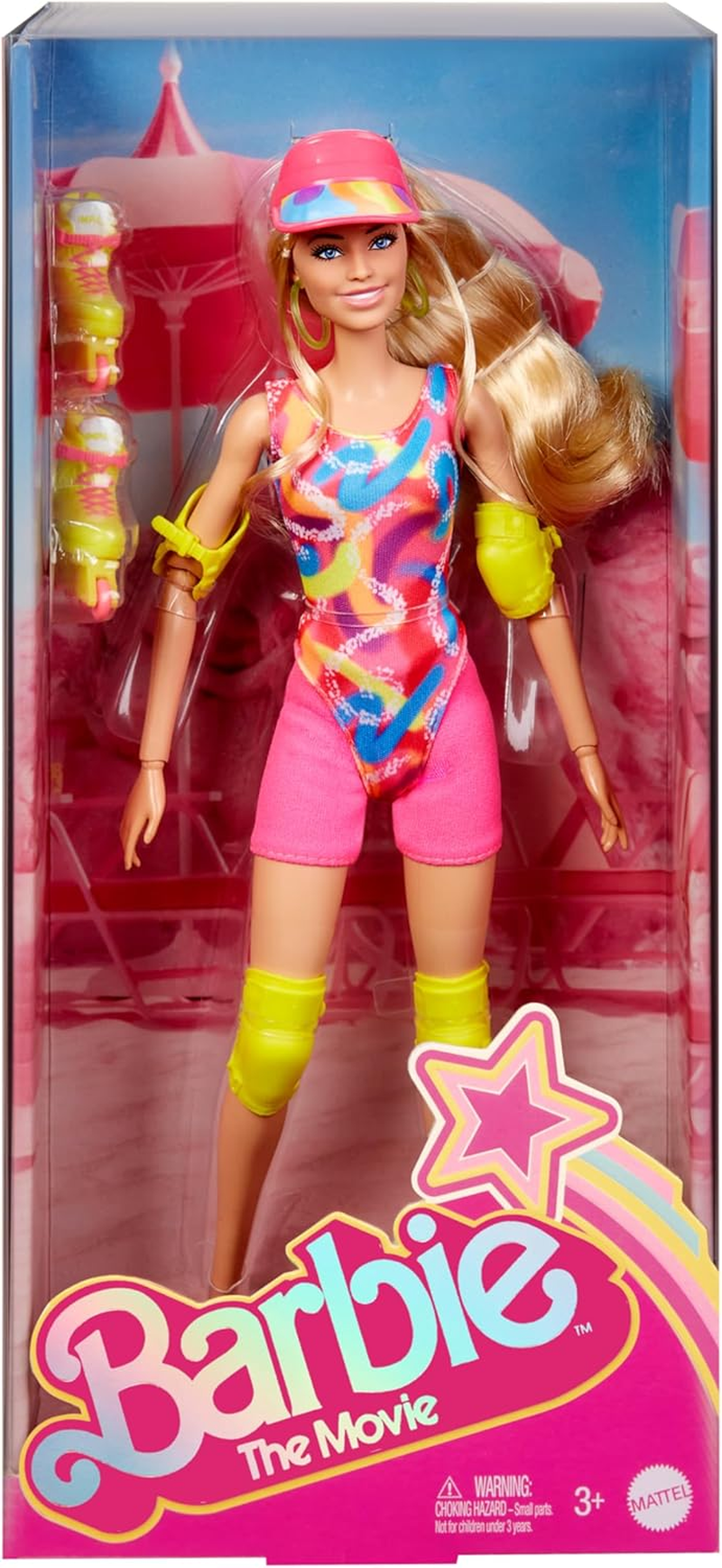 Barbie the Movie Doll, Margot Robbie as Barbie, Collectible Inline Skating Doll Wearing Leotard, Biker Shorts and Inline Skates