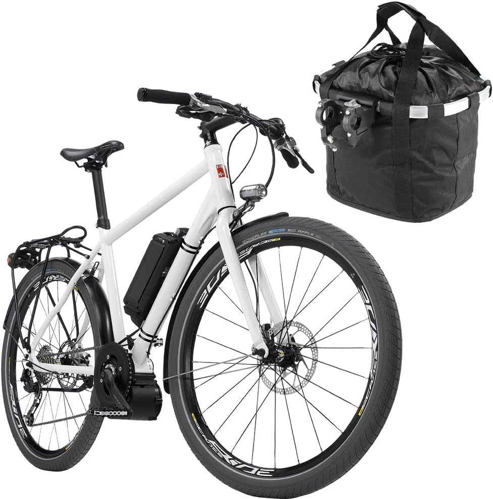 Black Bike Basket for Dogs and Small Pets &ndash; Foldable, Removable Carrier for Cats and Dogs, Quick Release Handlebar Mount, Easy Installation, Detachable Cycling Bag for Mountain, Picnic, and Shopping