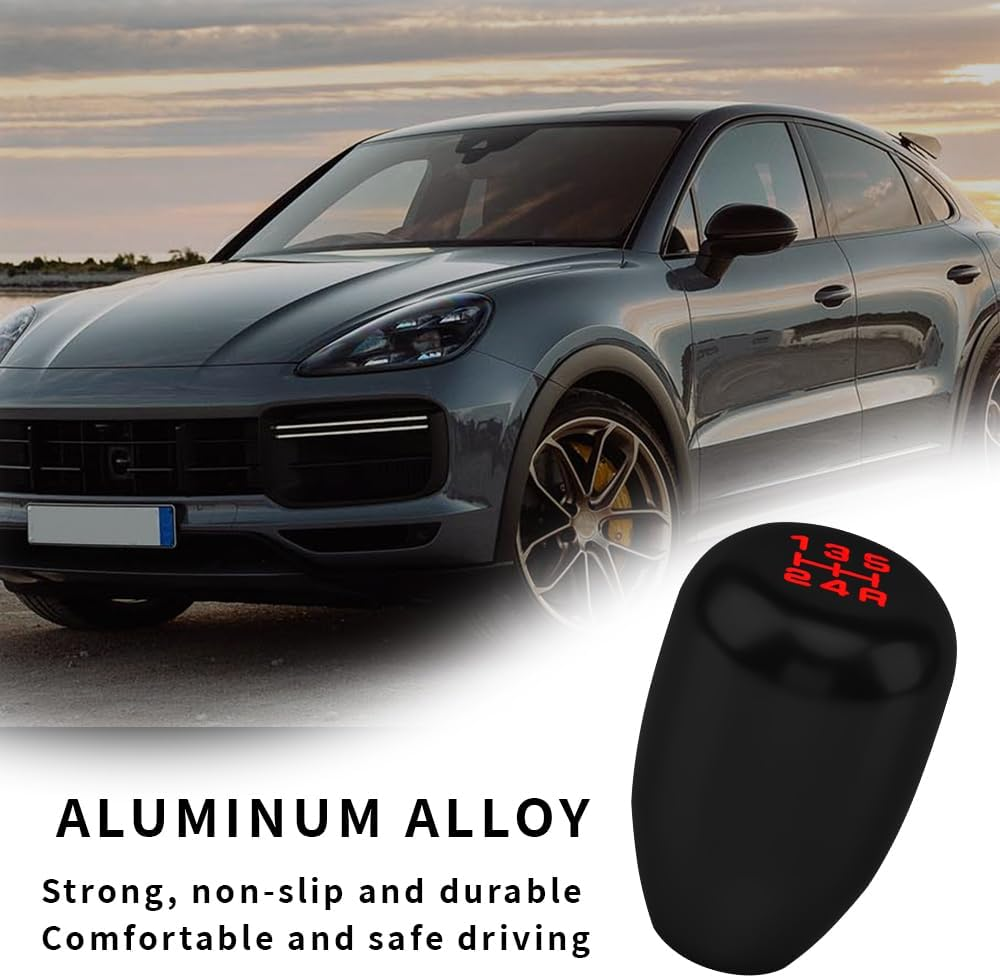 Kutyun Shifter Knob, Gear Shift Knob, Shift Lever Knob, Weighted Shift Knob 5 Speed, Car Stick Shift Knob with Adapter, Aluminum Alloy Manual Shift Knob, Car Accessories for Most Vehicles (Black)