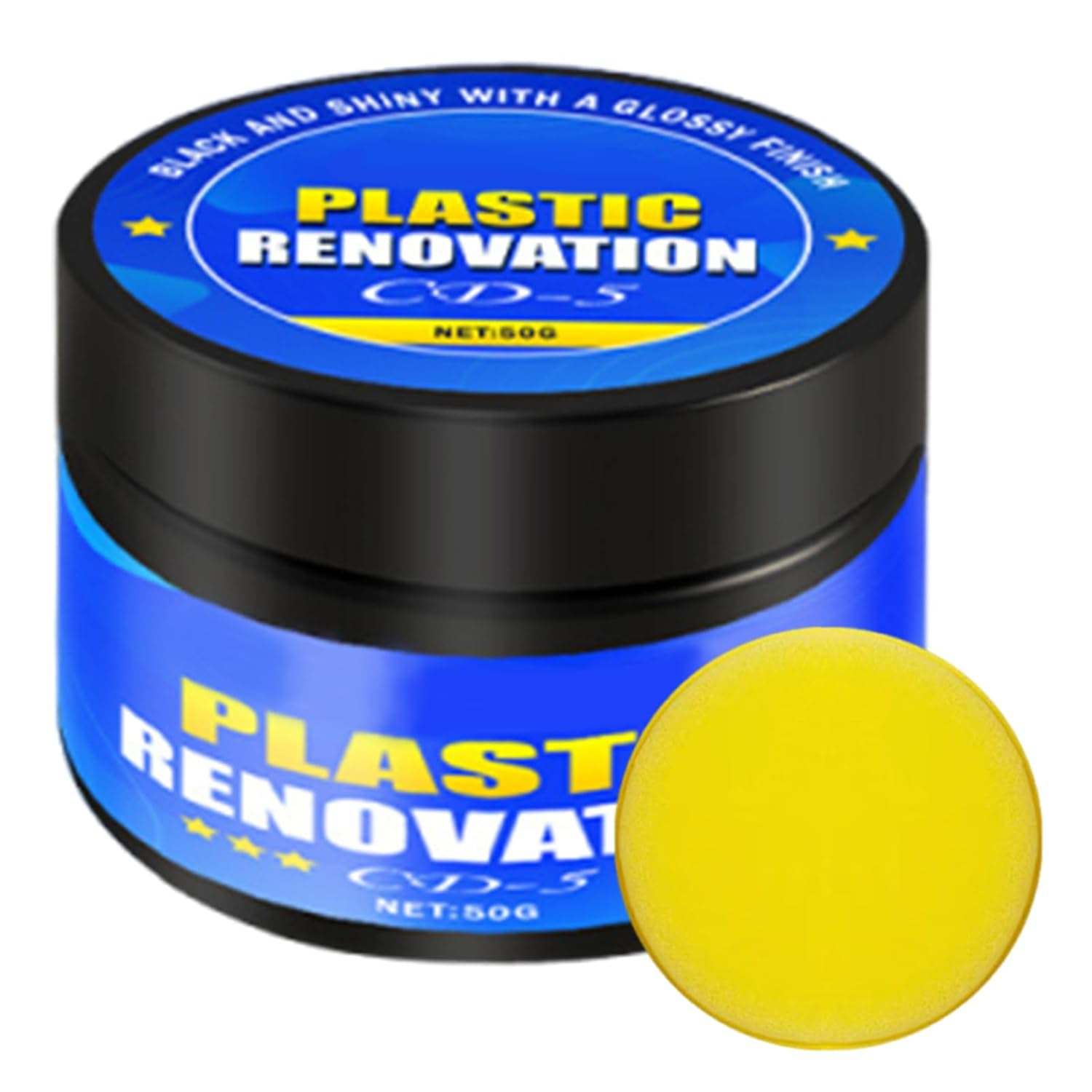 Ultimate Back to Black Plasticc & Trim Colour Restorer, 50G - Car Polish Cream with Sponge for Coating Long Lasting Metal Plating Parts Minor Scratch Dashboard Repair Vehicles Headlights image number 3