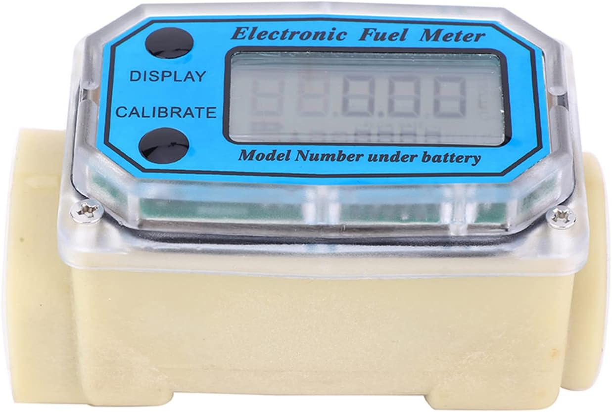Turbine Flow Meter, 1" BSPT Mini Digital Turbine Flowmeter Diesel Fuel Flow Meter 10‑90L/Min for Diesel, Kerosene, Gasoline image number 3