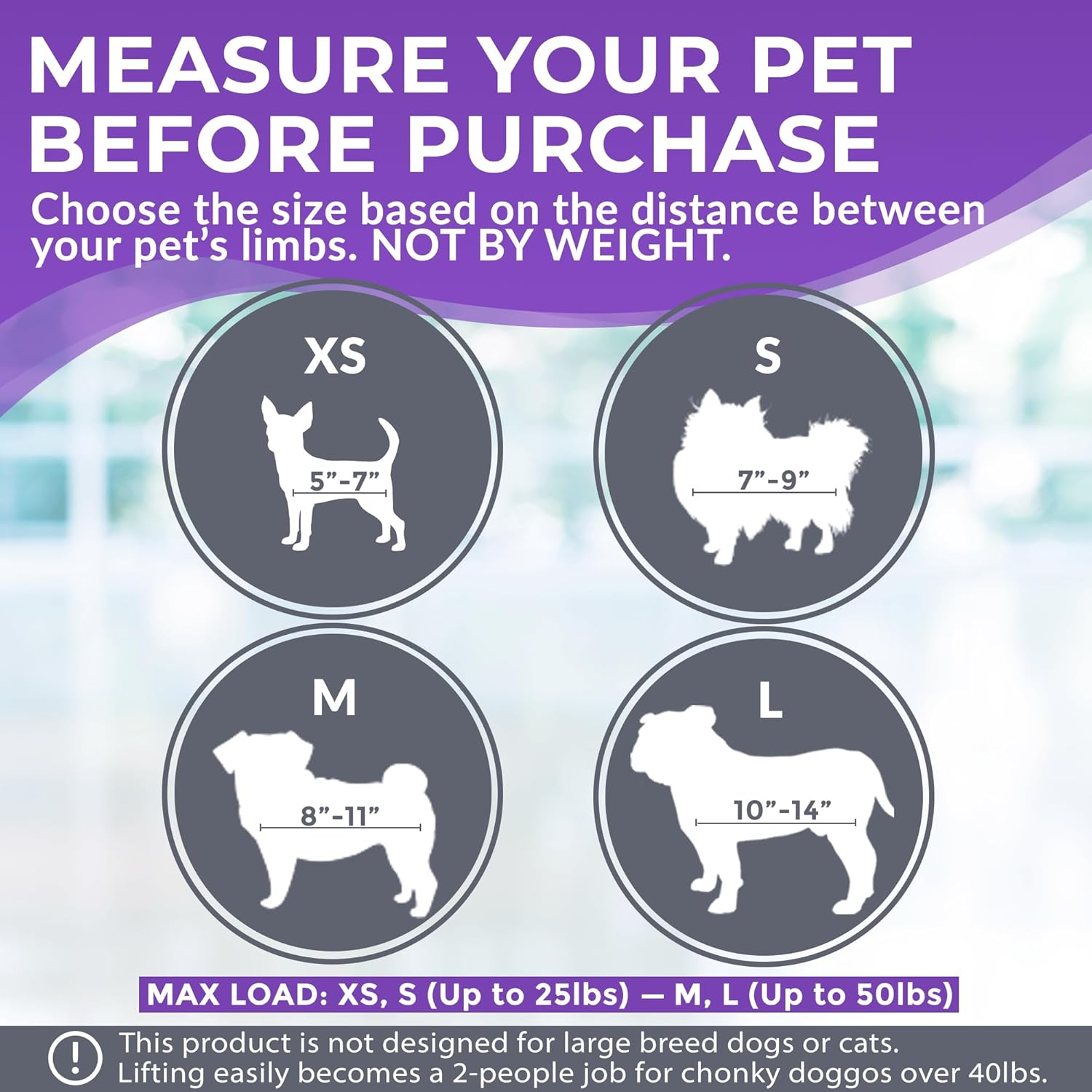 Dog Grooming Hammock - Pet Grooming Hammock with Nail Clippers for Dogs, Nail File, and Dog Bath Brush - Dog Hammock for Grooming with Strong Center Straps for Extra Security (XS, Purple) image number 3