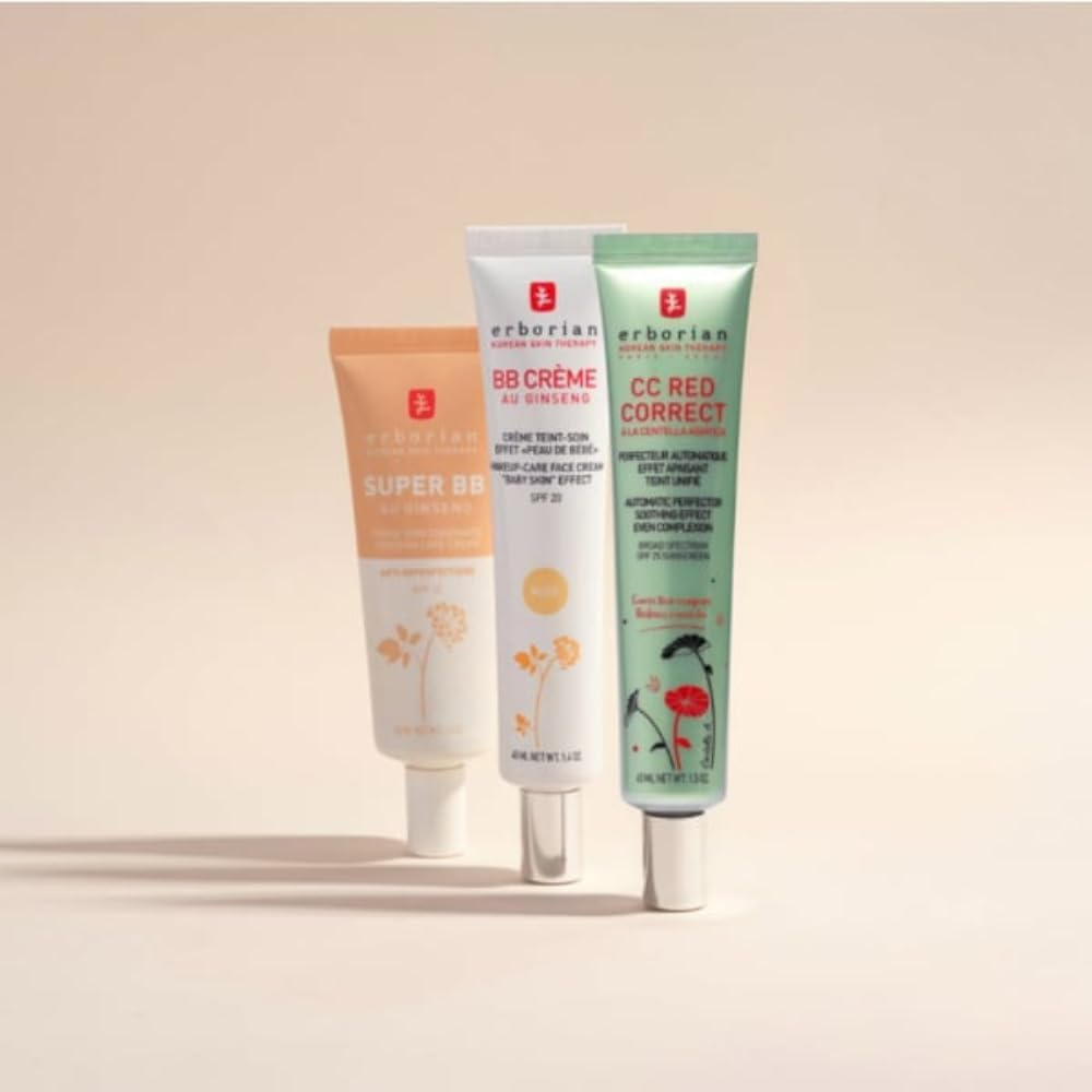 Korean Skin Therapy Super BB Cream AU Ginseng, Neutral (Nude) with Corvering Care-Cream and Anti-Imperfections Effects 15Ml for Erborian image number 3