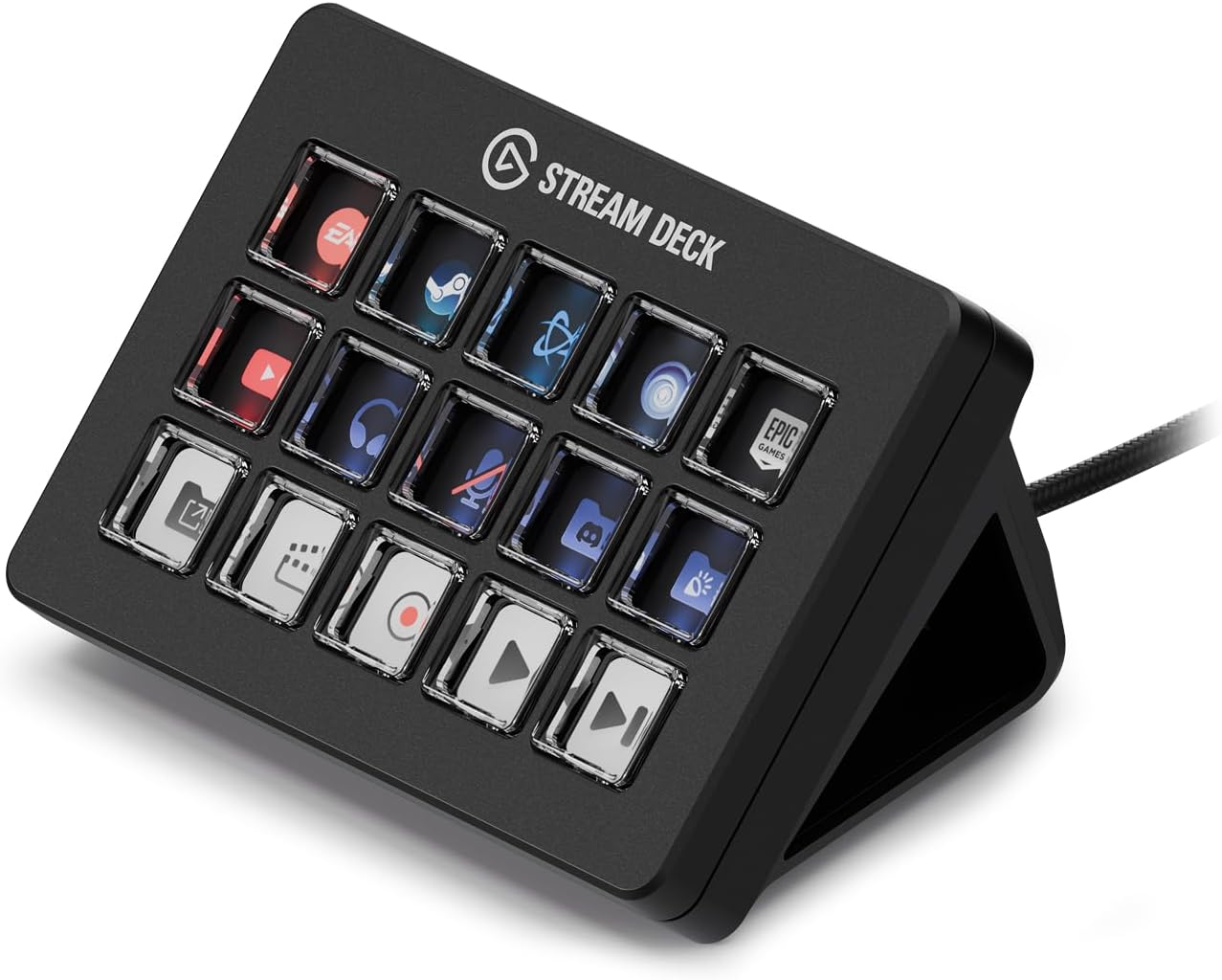 Elgato Stream Deck Scissor Keys&mdash;Workflow Controller with Customisable Macro Keys for OBS, Twitch, Discord, Teams, Photoshop, and More&mdash;Windows 10, Macos 13 or Later