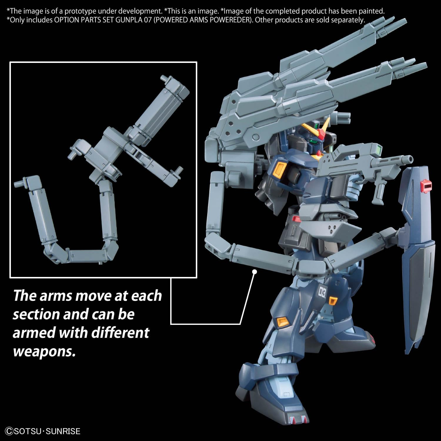 BANDAI HOBBY Gundam Option Parts Set GUNPLA 07 (Powered ARMS POWEREDER) image number 2