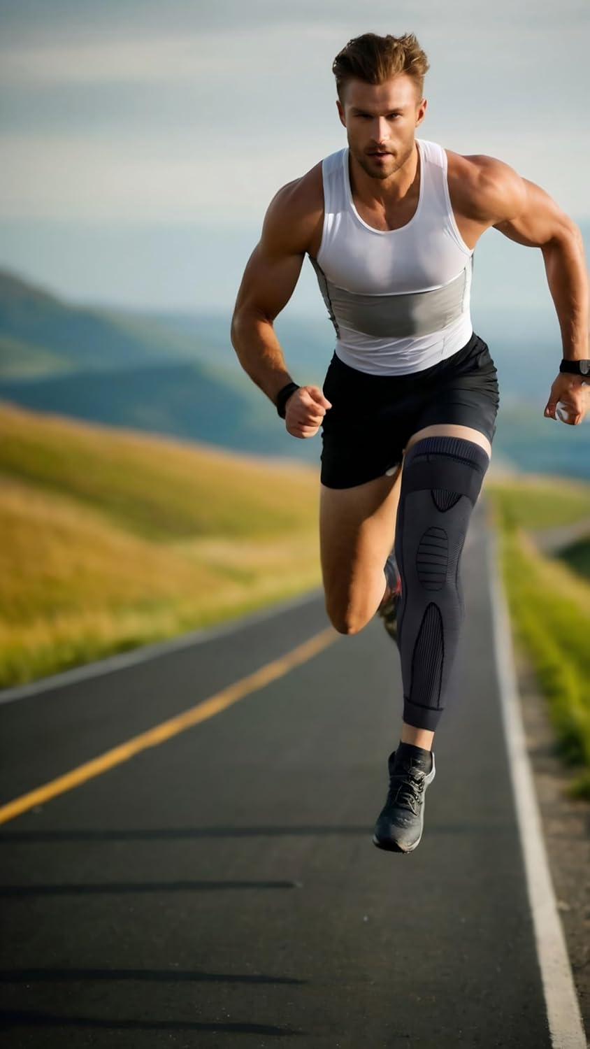 Generic Compression Leg Sleeves - Boost Performance, Reduce Swelling, Support for Sports, Arthritis & Varicose Veins - Unisex-Adults, X-Large, Solid, Sporty image number 6