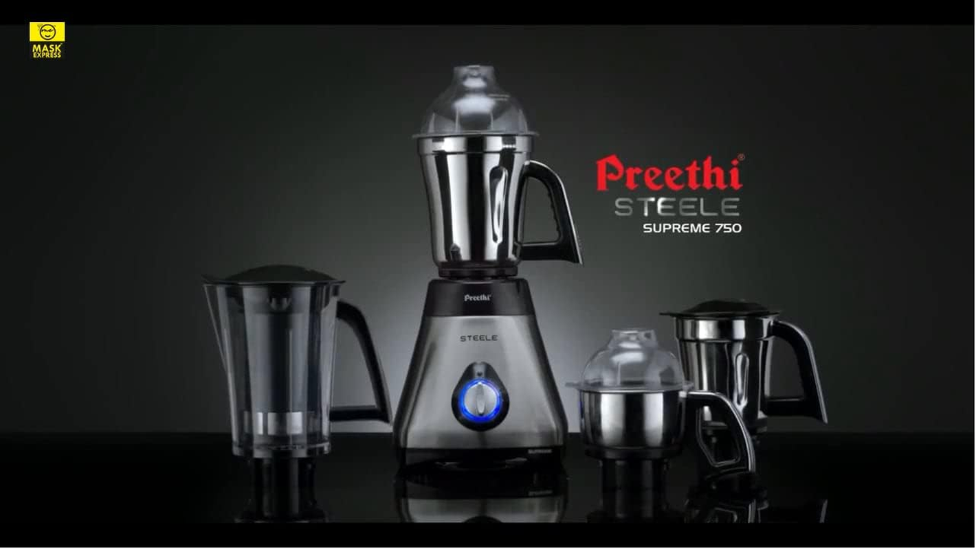Mask Express Australia Preethi Brand Steele Supreme 750W Mixer Grinder - Sydney Stock image number 5