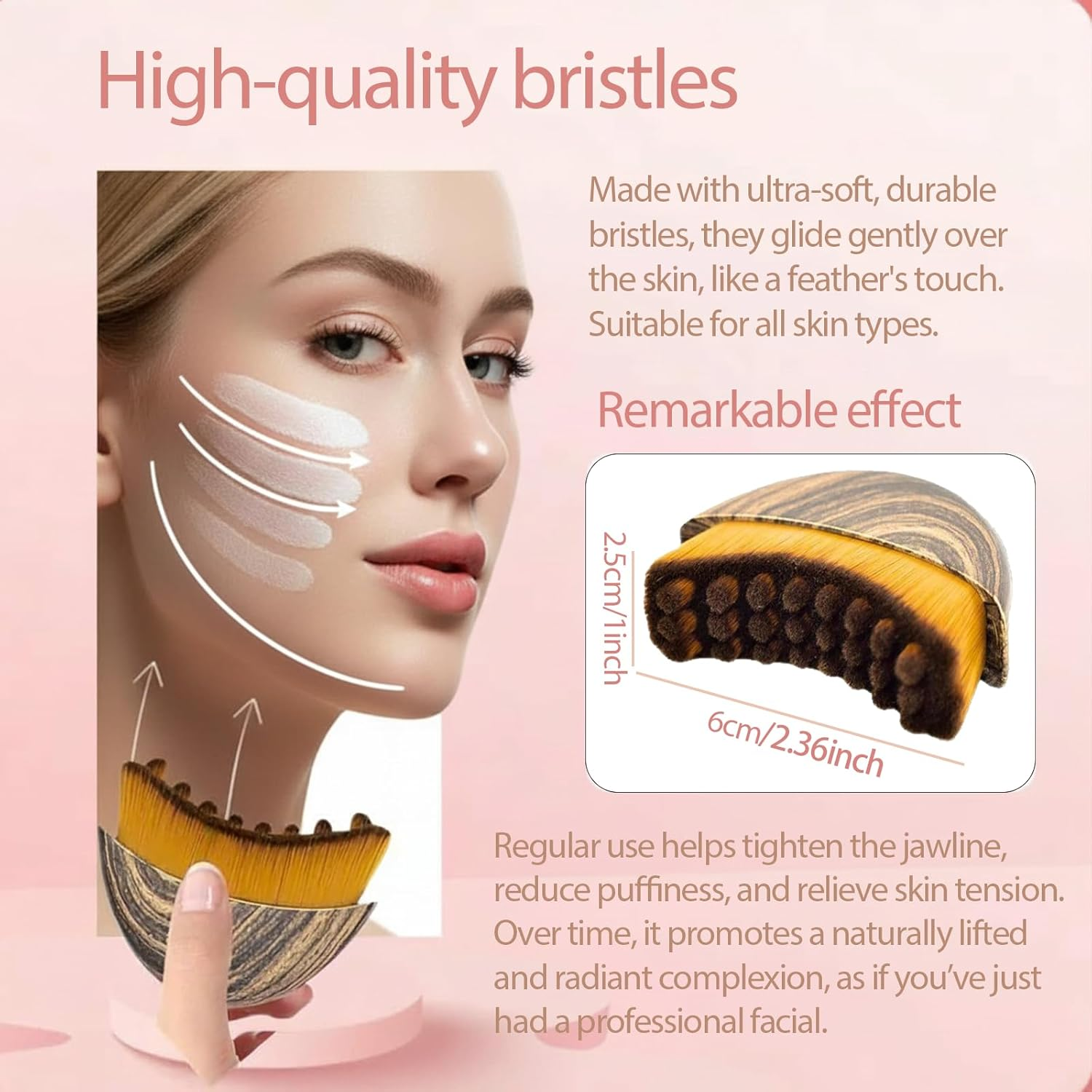 Mchifrys Lymphatic Contour Face Brush, Dry Massager for Face - Ergonomic Lymphatic Drainage Tool with Gentle Bristles for Sculpting and Lifting Skin(2 Pack) image number 1