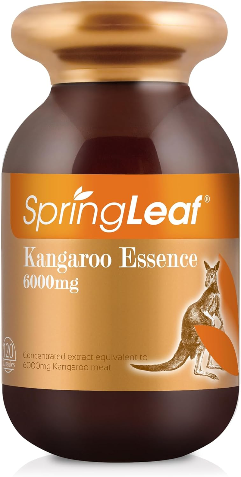 Spring Leaf 6000Mg Kangaroo Essence 120Caps - Support Men Energy Level Physical Strength& Stamina -High in Protein Amino Acid -Rich in Vitamins with Zinc & Iron