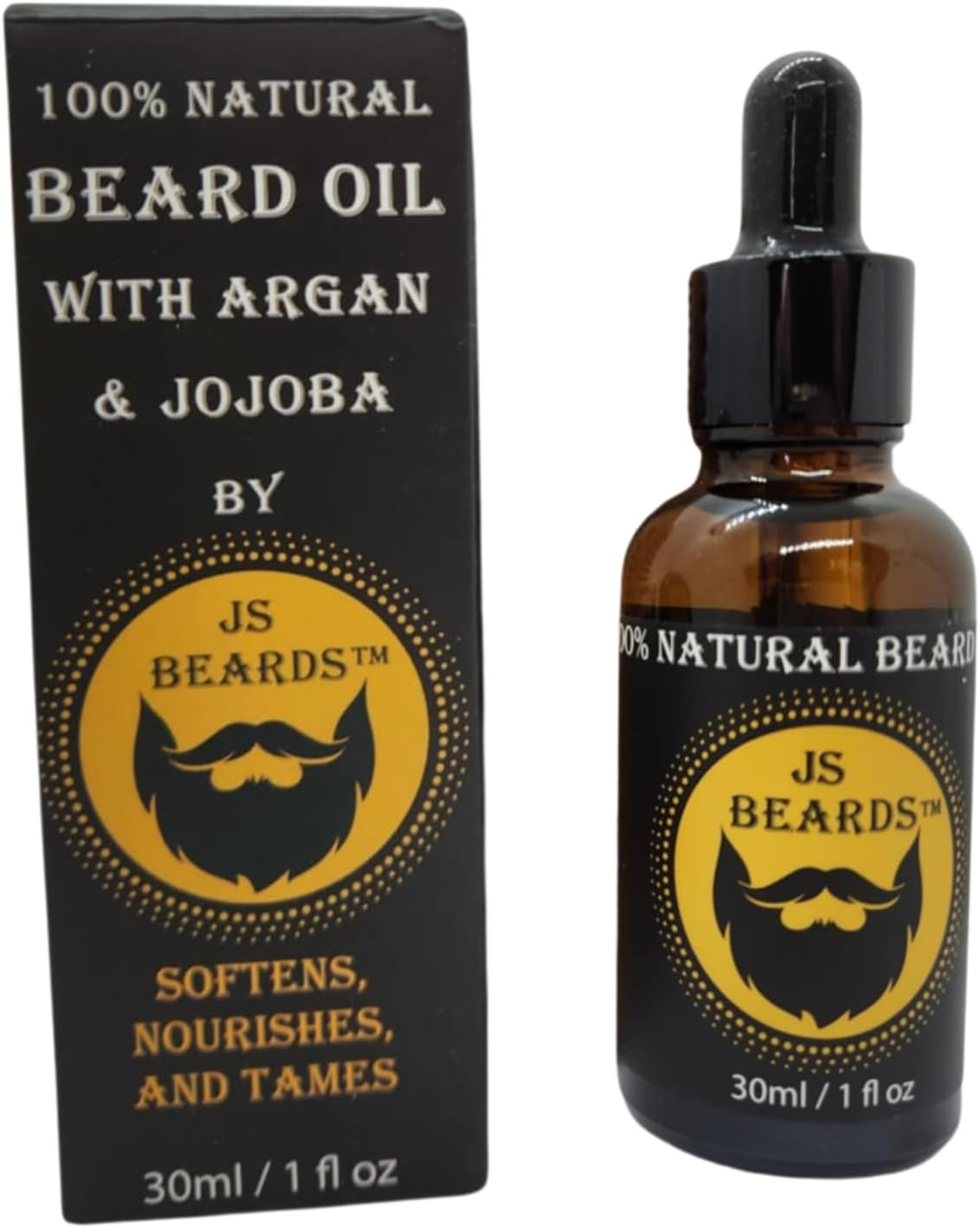 All Natural Beard Oil by JS Beards &ndash; with Argan & Jojoba for Softness, Shine & Beard Growth Support &ndash; Light Sweet Orange Essential Oil Scented &ndash; No Parabens No Silicone No Synthetic Frangrance &ndash; Grooming Oil for Men(30 Ml Dropper Bottle) image number 4