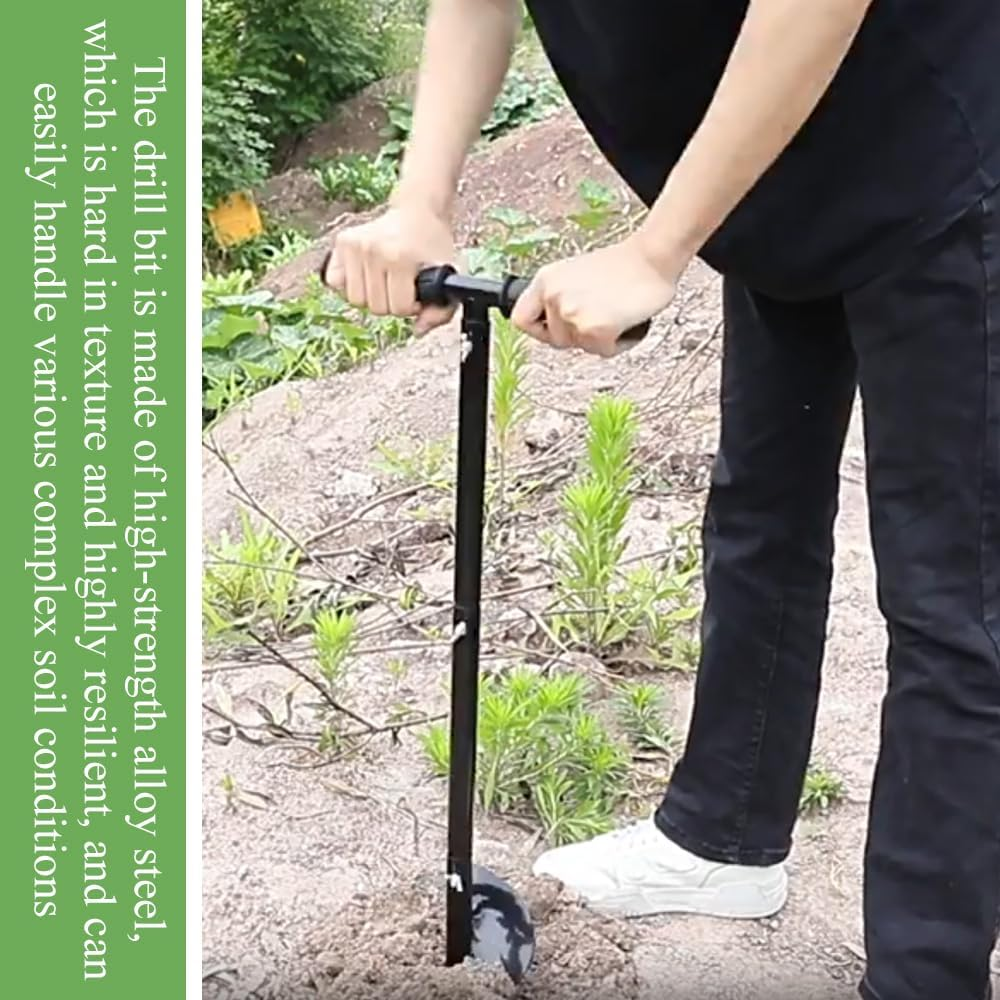 Hand Earth Drill,Professional Metal Earth Drill,Handheld Manual Digger,Ground Auger,To Plant Flowers and Shrubs,Planting Seedlings,Loosening Soil and Digging Holes,Garden Tools image number 2