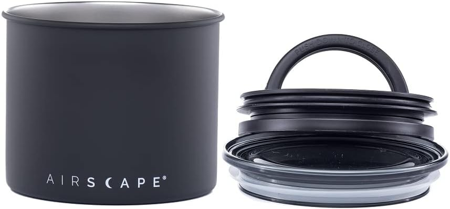 Planetary Design Airscape&reg; Stainless Steel Coffee Canister | Food Storage Container | US Patented Inner Plunger Lid REMOVES Excess Oxygen | Don'T Buy Airtight, Buy Air-Less (Small, Matte Black) image number 4