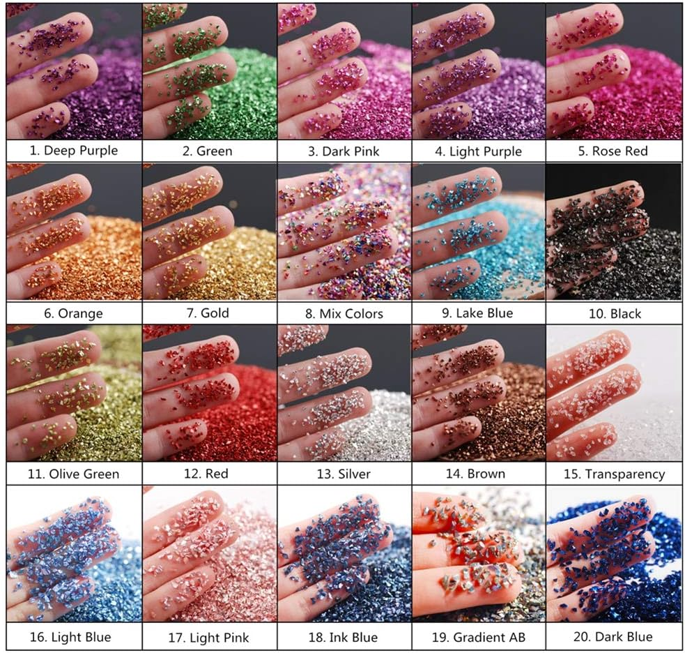 Crushed Glass Irregular Metallic Chips Sprinkles Chunky Glitter Multicolor 100G 2-4Mm for Nail Arts Craft DIY Vase Filler Epoxy Resin Mold Scrapbooking Jewelry Making Decoration (Multicolor, 2-4Mm) image number 2