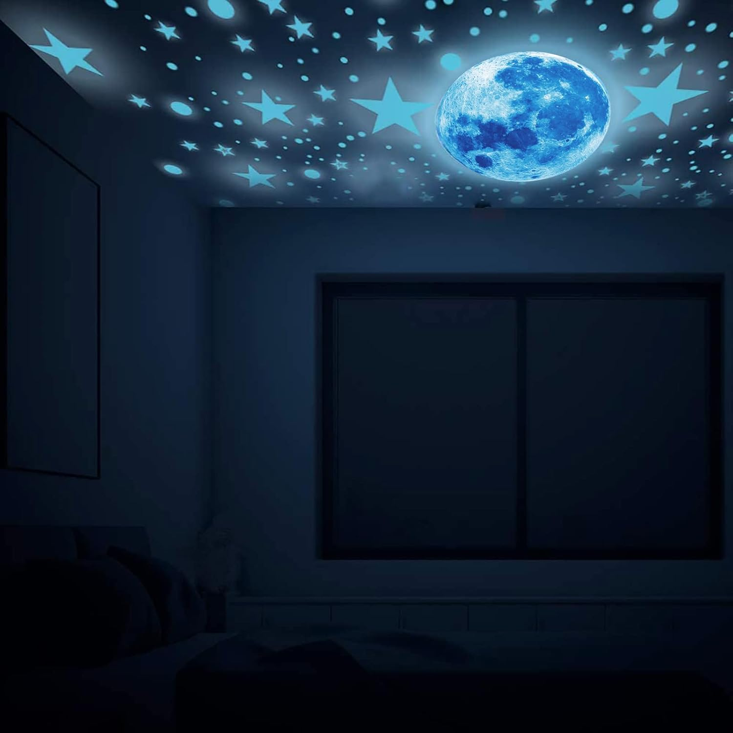 1078Pcs Glow in the Dark Stars for Ceiling Glowing Space and Moon Decals Universe Stickers Kids Wall Decor Perfect for Boys Girls Nursery Bedroom Living Room image number 2