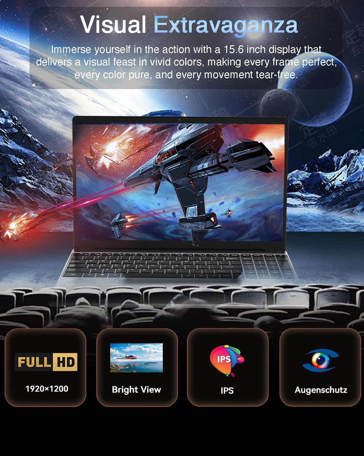 Kayoote 15.6 Inch Win 11 Pro Laptop Computer for Students & Business, Ryzen 7 5825U & 16+1TB Laptops with Fingerprint Recognition, FHD Display, Wi-Fi 5, BT4.2, Laptop Computers for Work, School image number 6