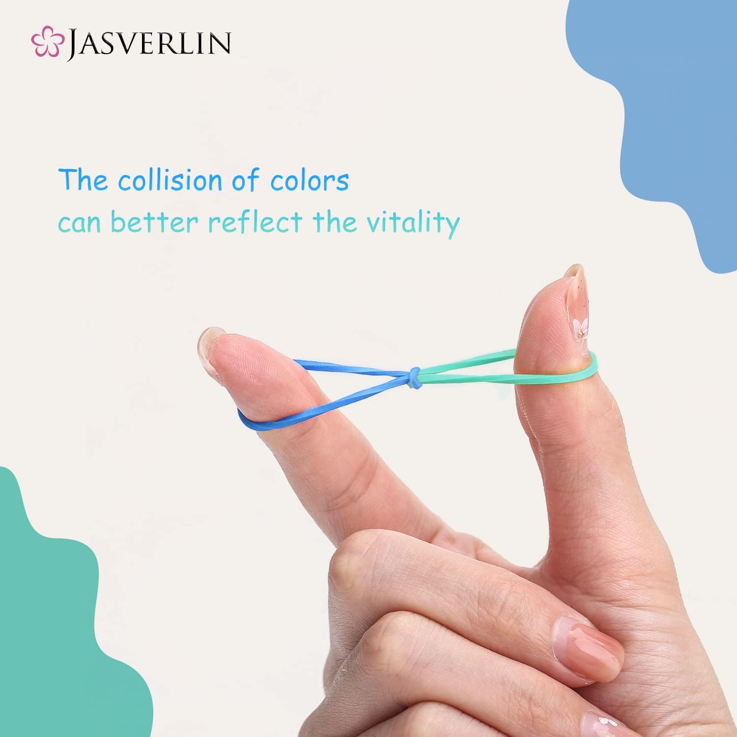 JASVERLIN 3/4Inch Elastics Hair Rubber Bands Colorful, Baby Elastic Band Hair Ties Ponytail Braid Holder Loom Tiny Small Scrunchies for Thick Women Girls Kids 1000Pcs