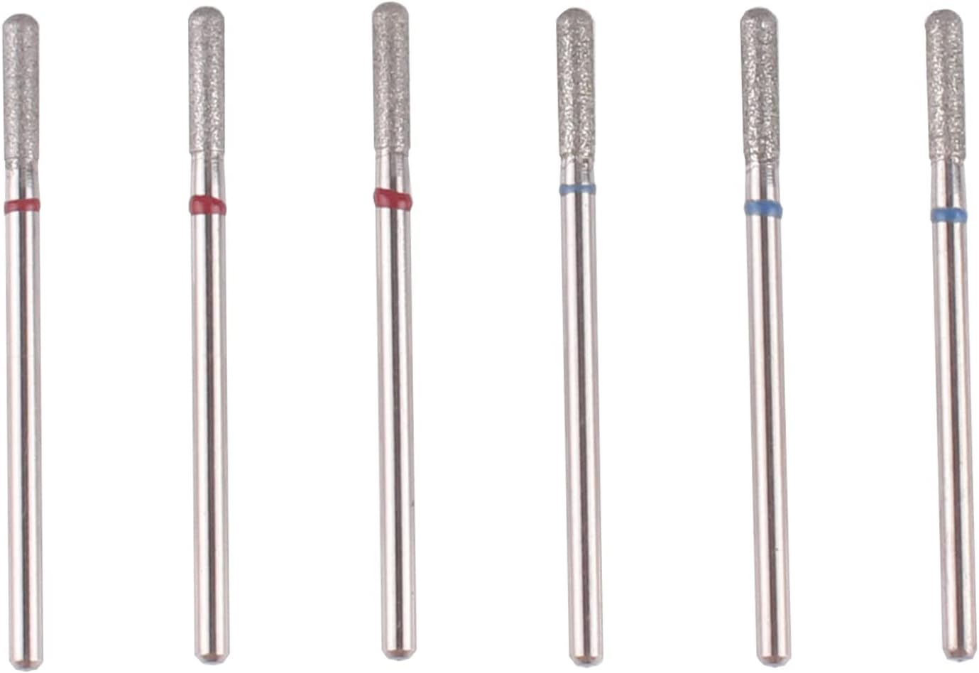 MZCMSL 6Pcs Cylinder Cuticle Bits, Safety Manicure Drill Bits for Nail Prep, 3/32 Shank Diamond Nail Bits (Fine & Medium) image number 2