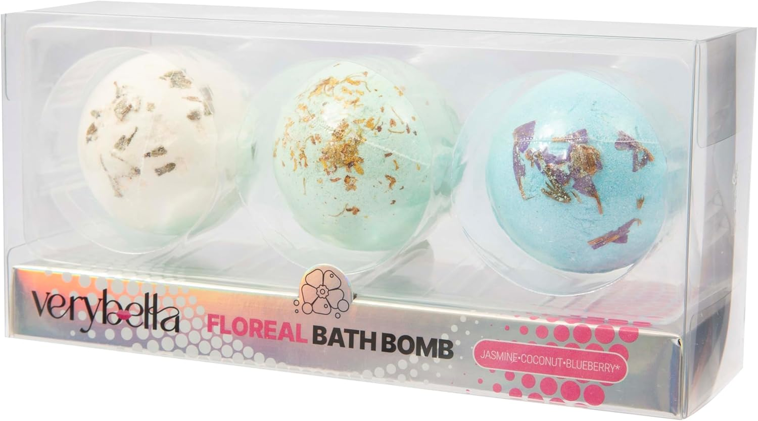 Very Bella Floreal Bath Bombs &ndash; Set of 3 Kids&rsquo; Bath Bombs in Blue, Green & White &ndash; Fizzy, Colourful & Lightly Scented &ndash; Safe for Girls Aged 6+ &ndash; Fun Bath-Time Treats for Relaxing Soaks image number 3