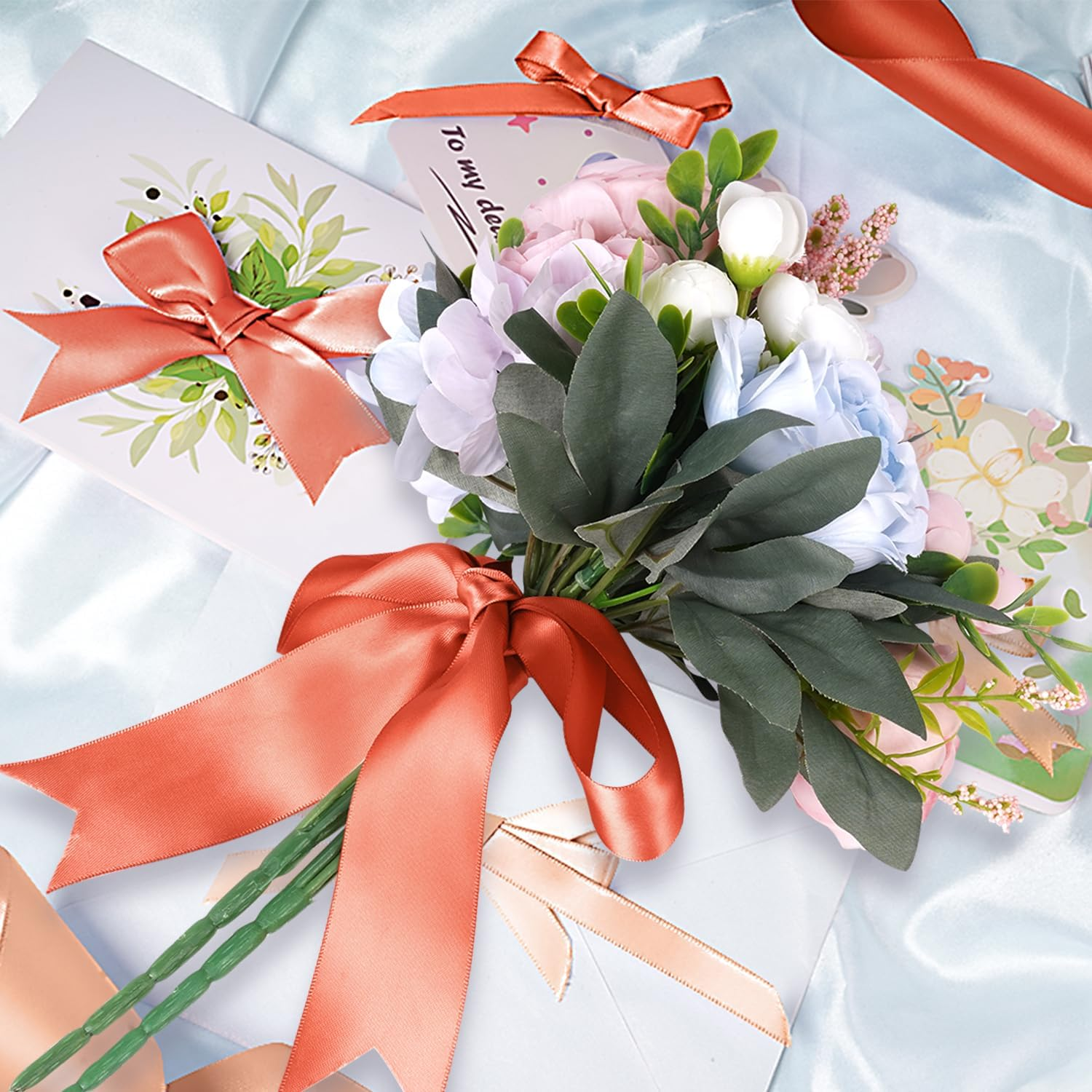 Satin Ribbon 1 Inch Fabric Ribbon, Yellow Ribbon Assortment Double Faced Ribbon for Gift Wrapping Flower Bouquet Wedding Party Decoration Hair Bows DIY Crafts- 10 Yards/Roll, Total 60Yds image number 4