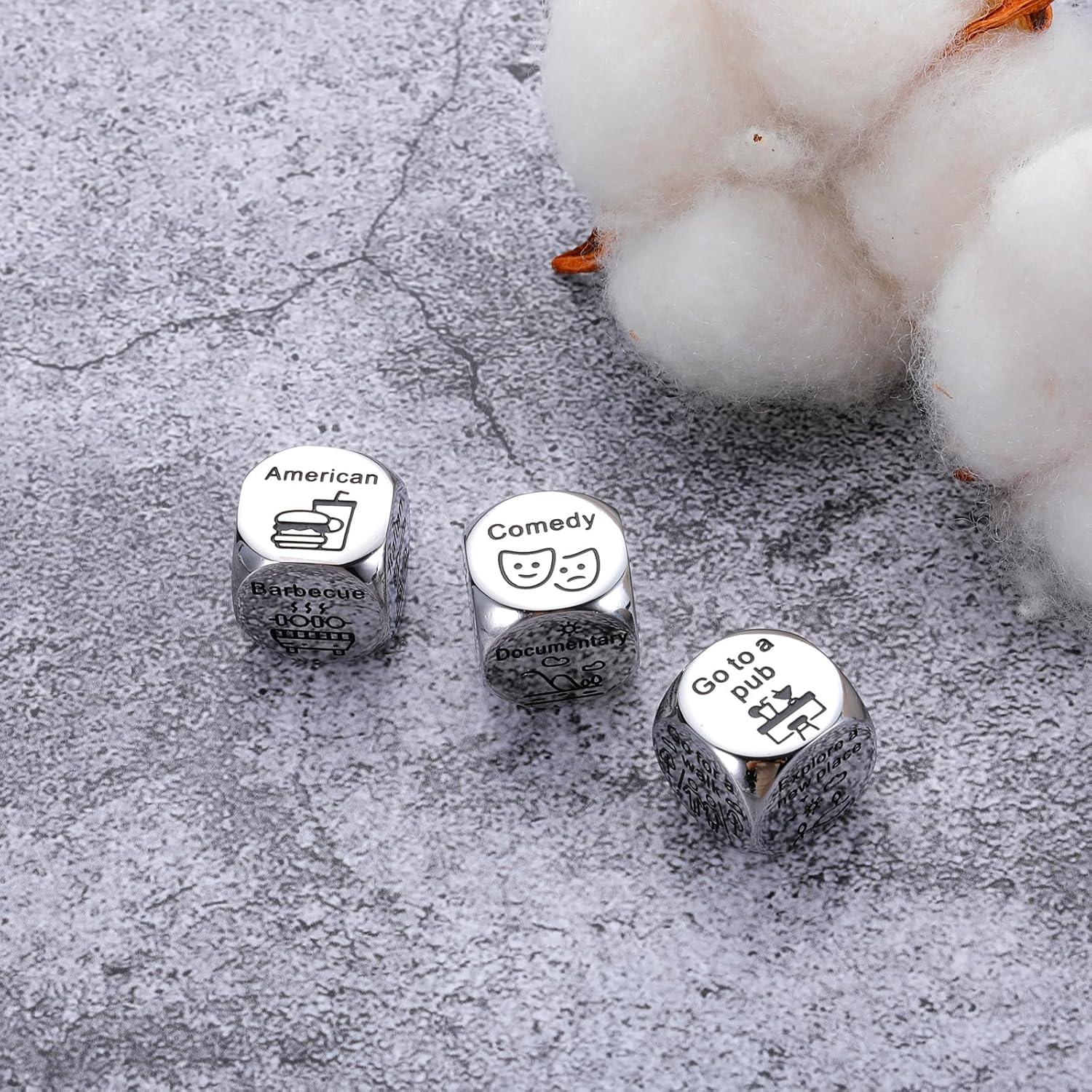 Anniversary Date Night Gifts for Couples One Year Anniversary Valentines Day Gifts for Him Her Food Movie 3PCS Dice Decider Funny Christmas Birthday Gifts for Boyfriend Husband from Girlfriend Wife