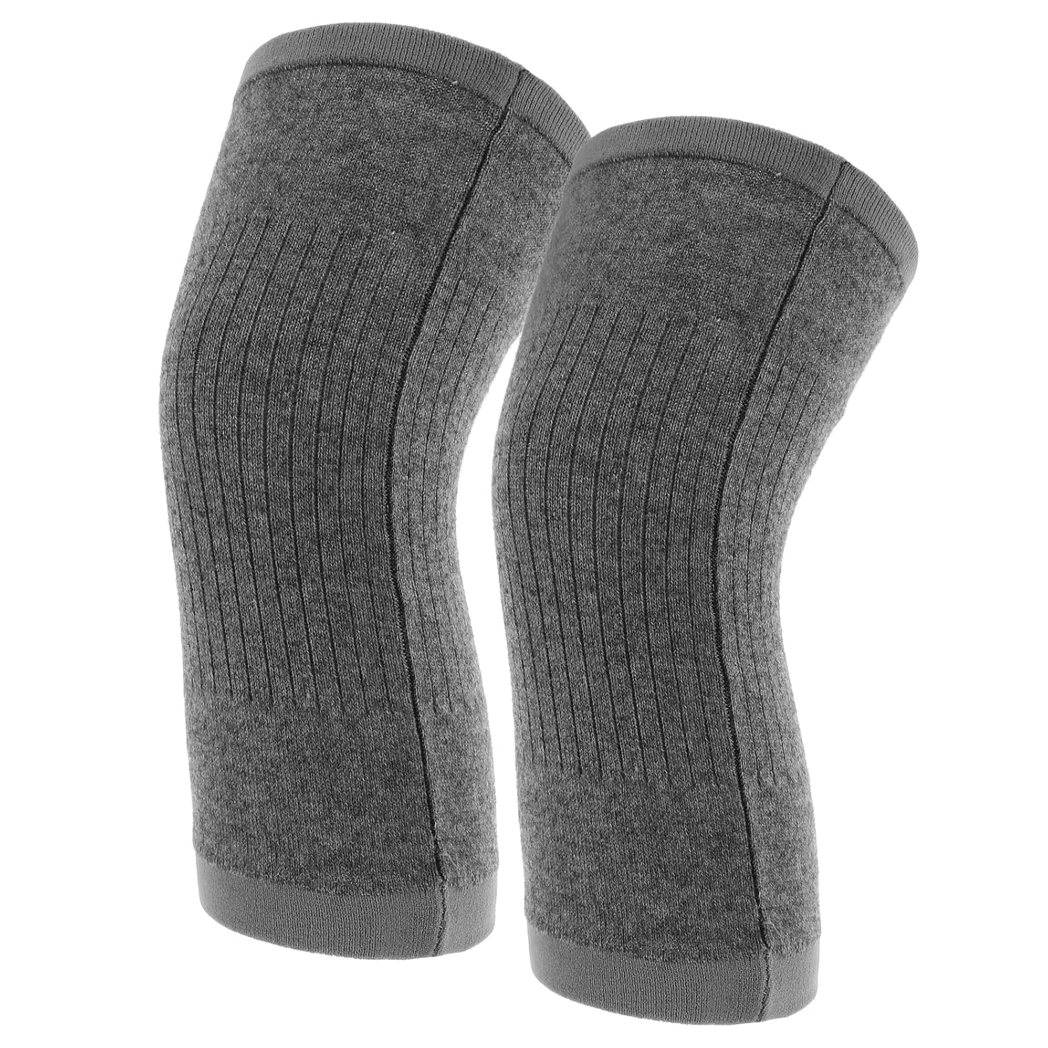 WOFASHPURET Cashmere Knee Pads, Winter Soft Thermal Knee Braces Wool Knee Sleeves Cycling Ski Running Knee Warmers Knee Compression Leg Sleeves for Men Women, Grey image number 5